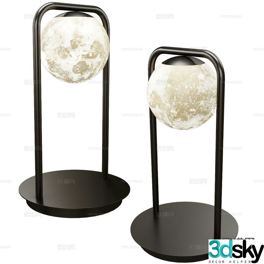 Alma moon lamp desk lamp 3d model