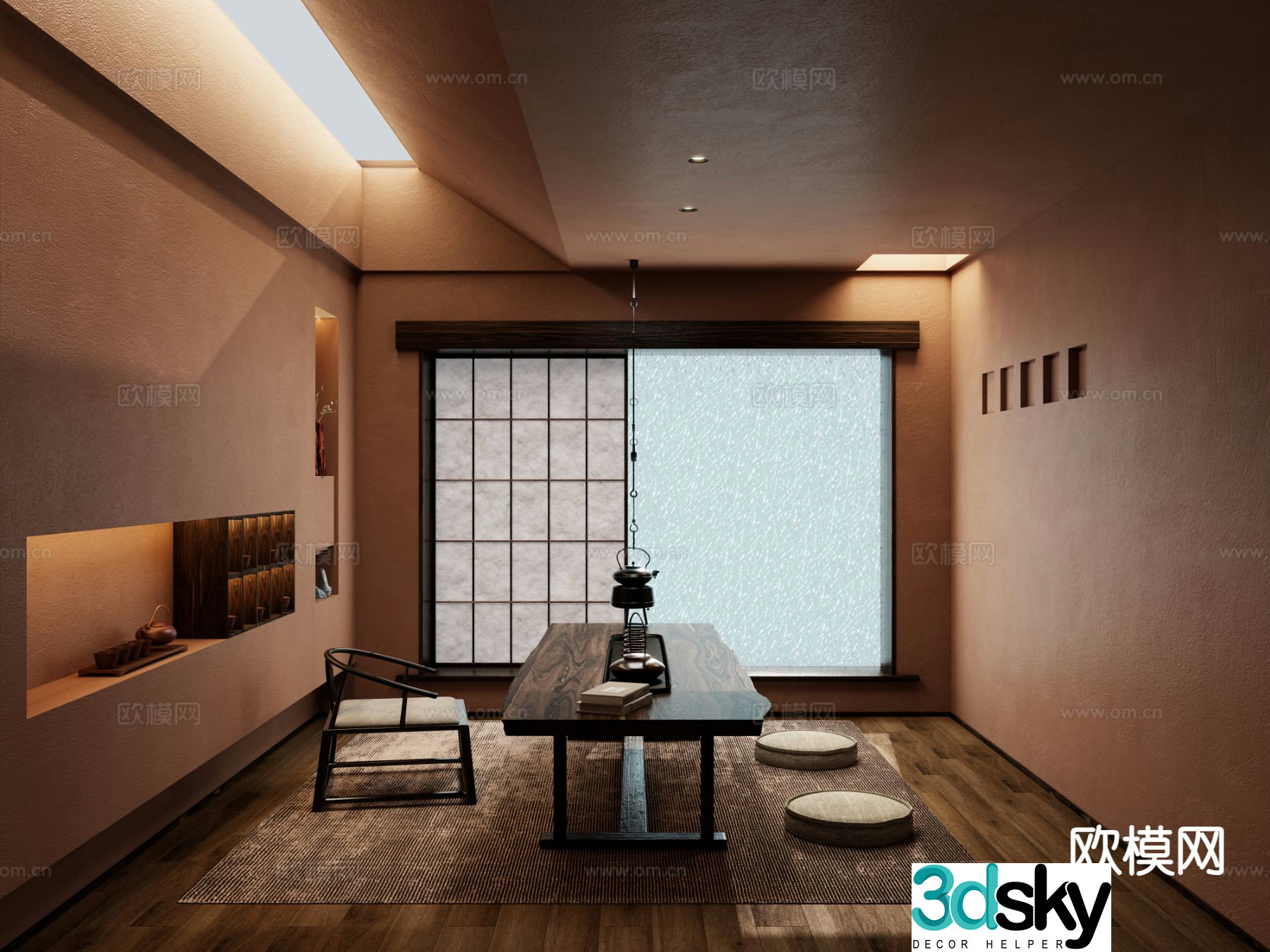 Chinese tea room 3d model