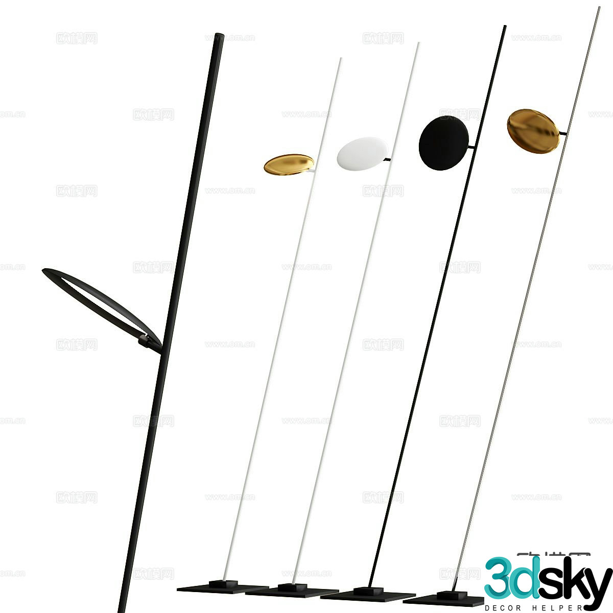 Italian minimalist floor lamp 3D model