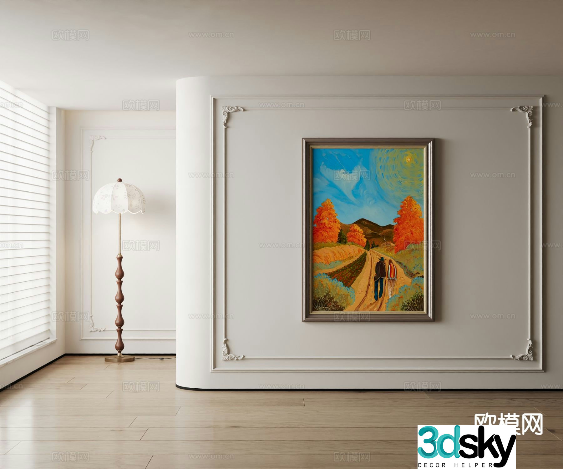 American decorative painting landscape oil painting 3d model