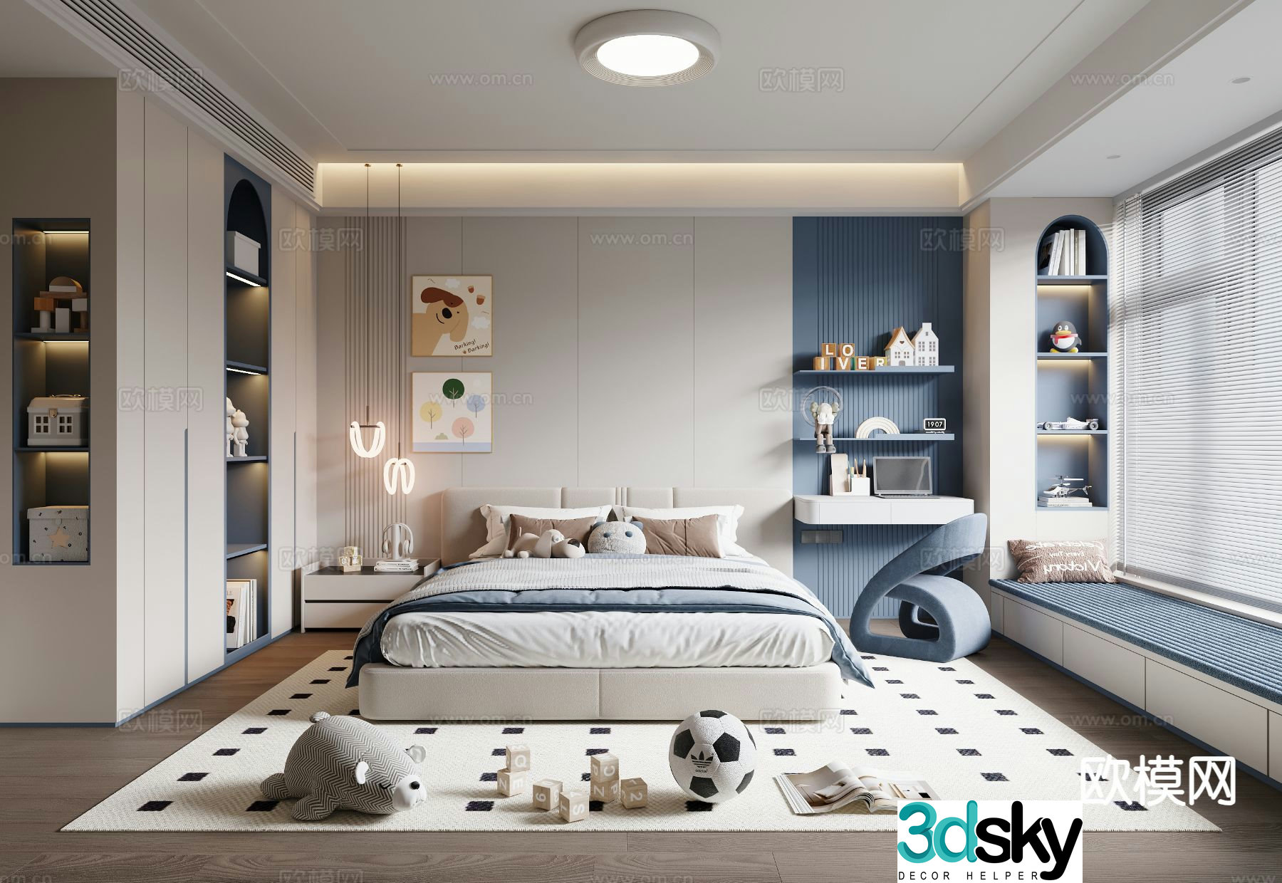 Modern boy’s room children’s bed child’s room 3d model