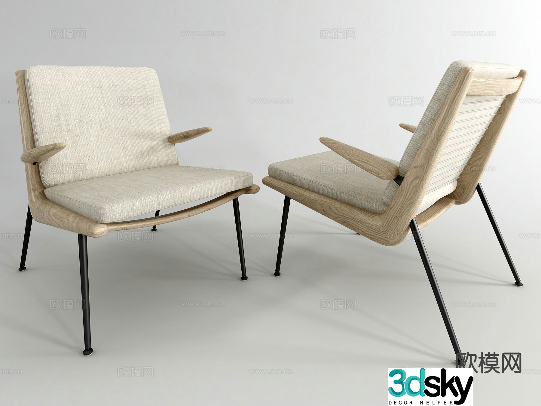 modern armchair leisure chair chair 3d model