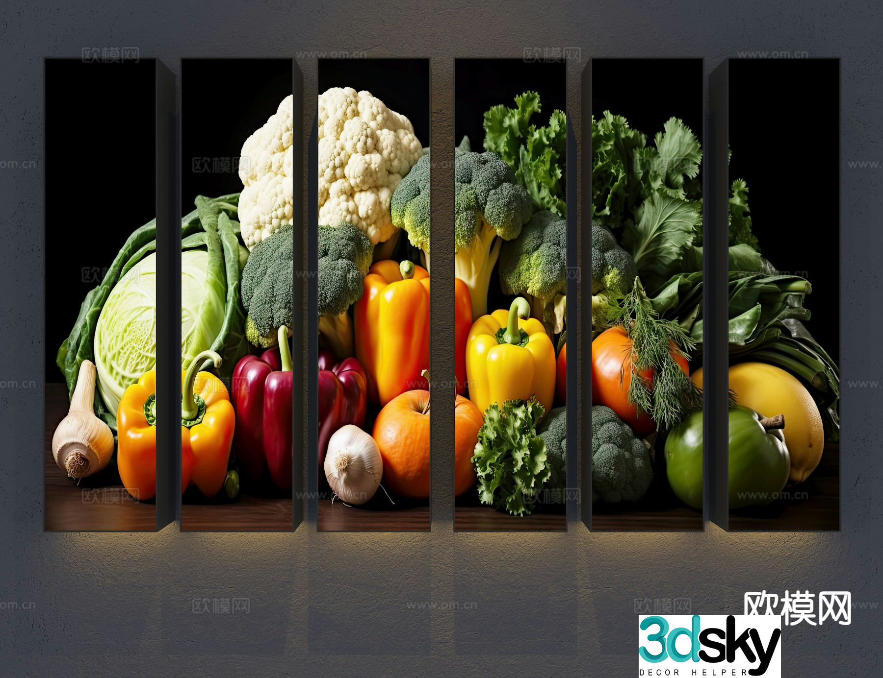Fruit and vegetable advertising light box 3d model