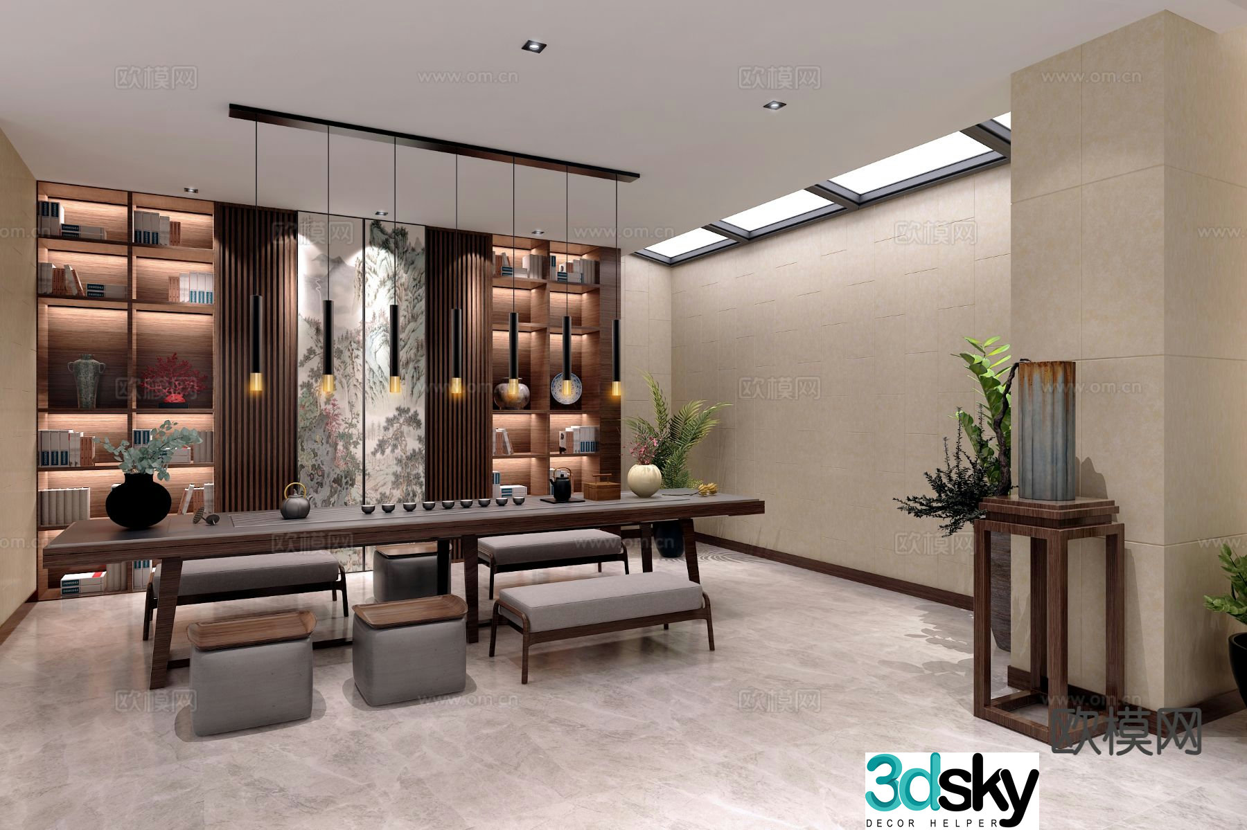 New Chinese tea room 3d model