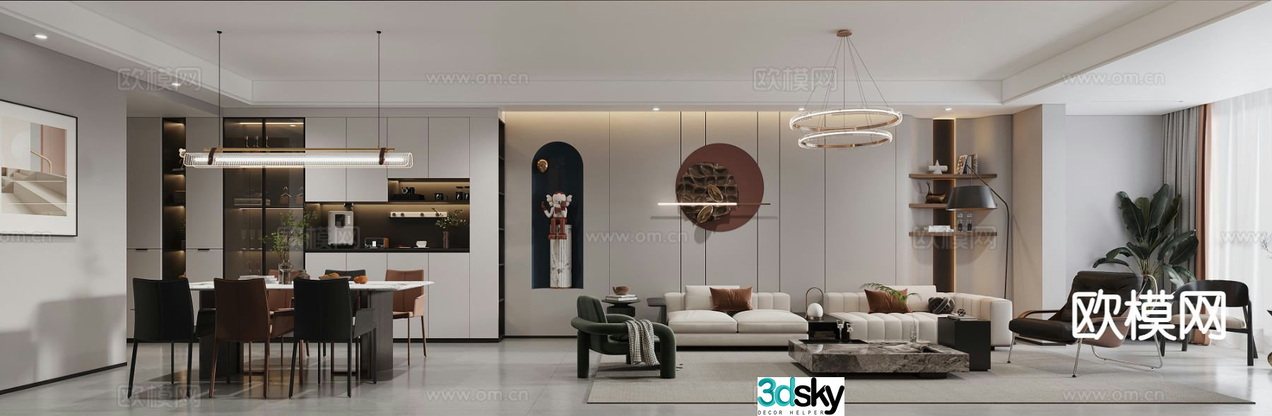 Modern guest restaurant 3d model