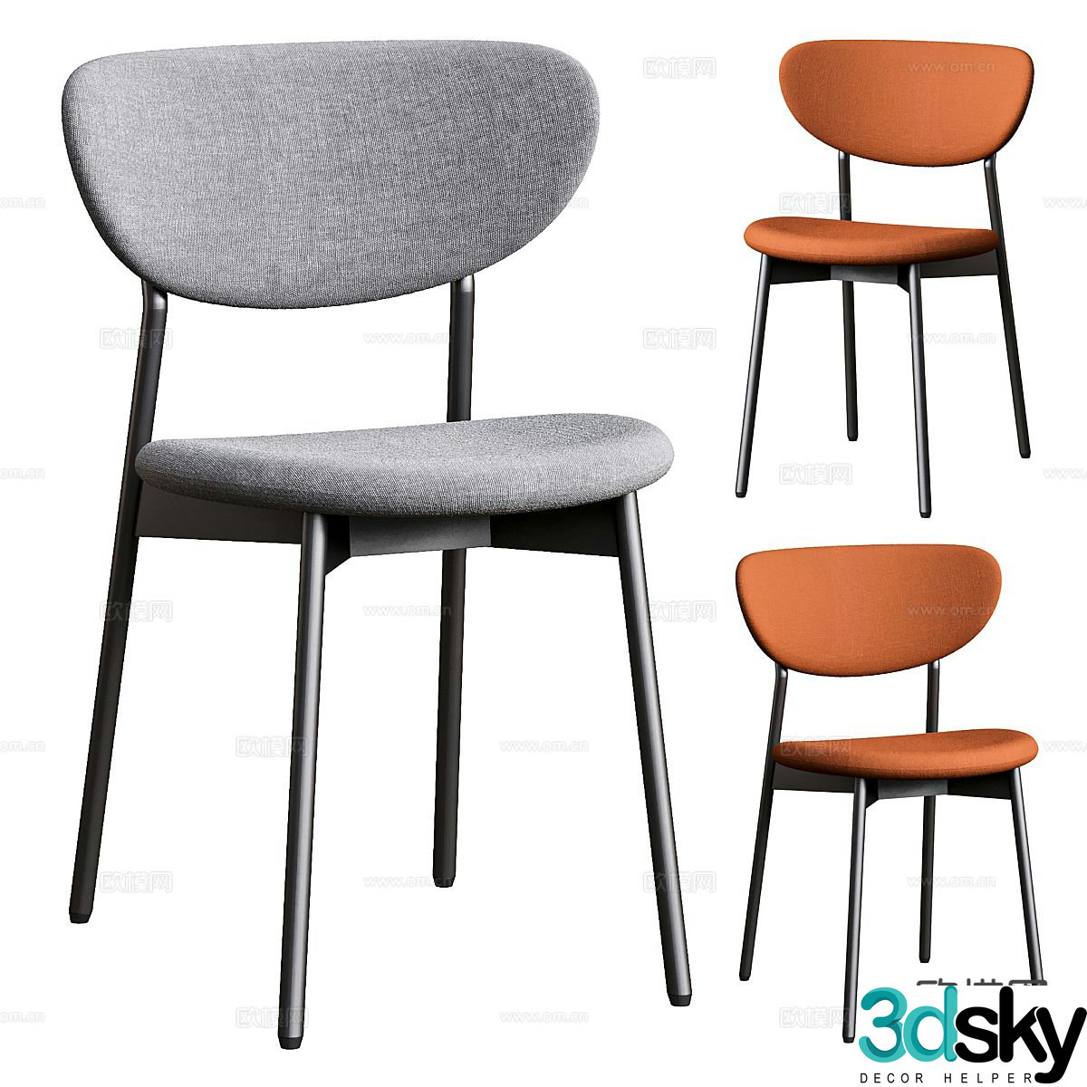 Italian chair dining chair 3d model