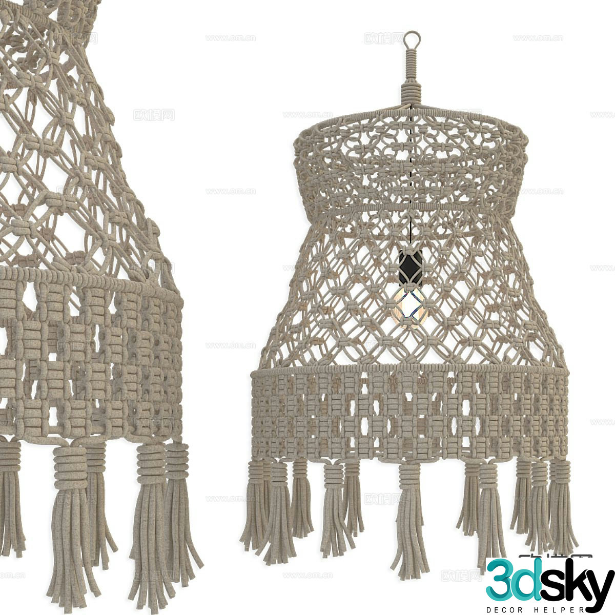Southeast Asia chandelier rope chandelier 3d model