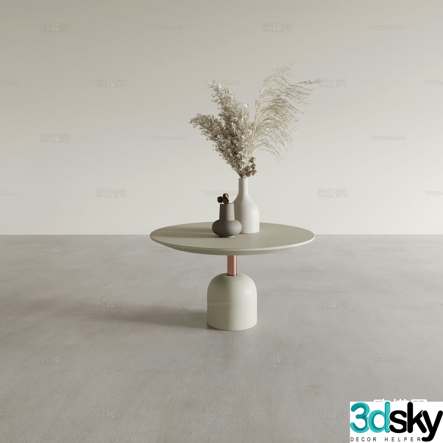 Modern side table round table corner table 3D model