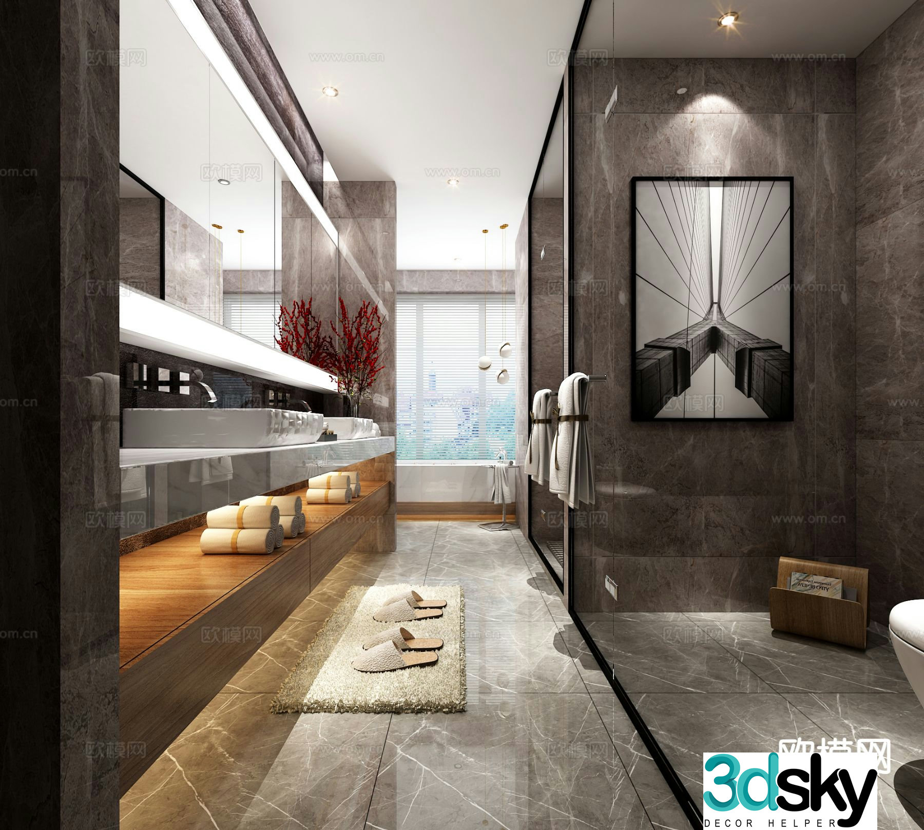 Modern bathroom bathroom toilet 3d model