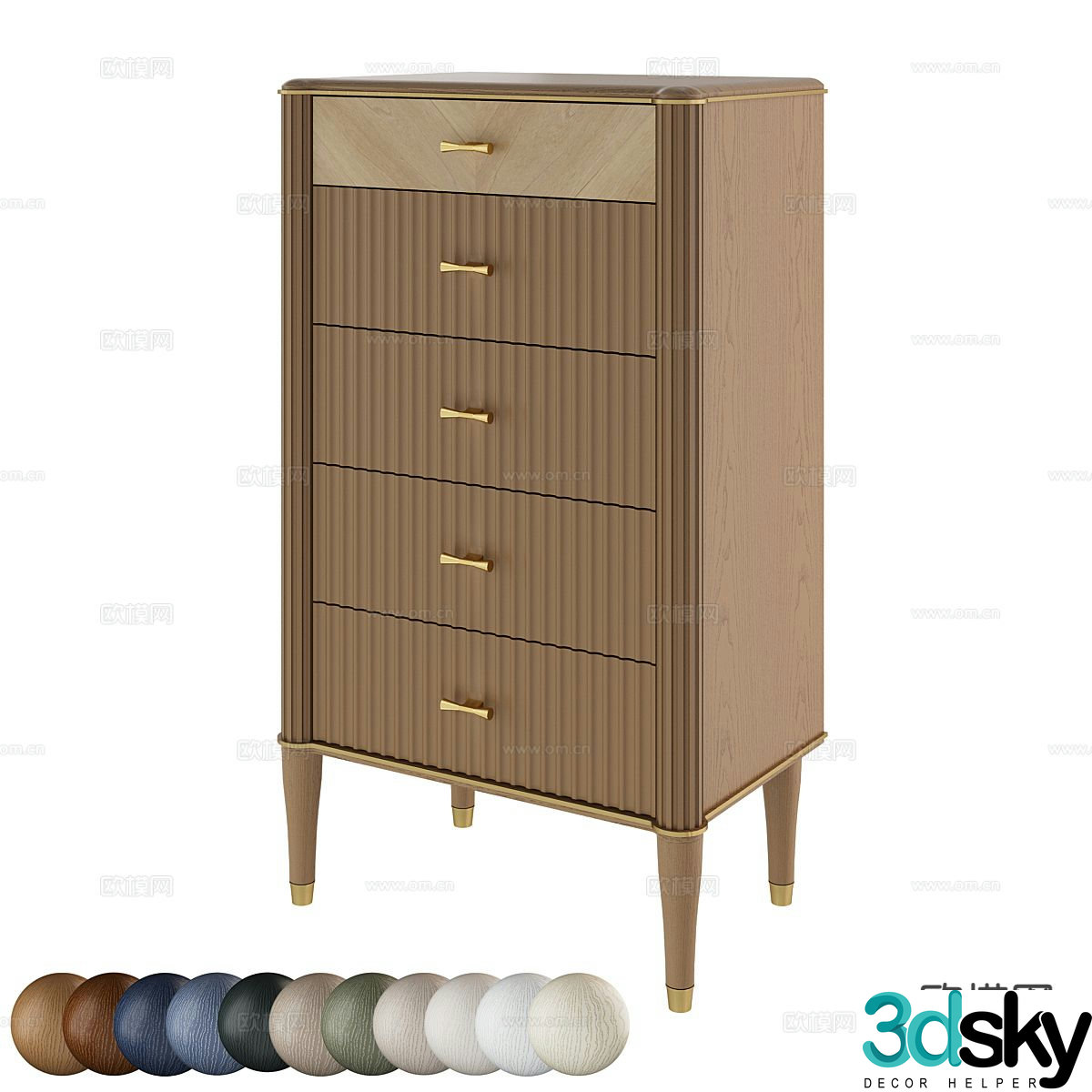 Nordic chest of drawers chest of drawers side cabinet 3D model