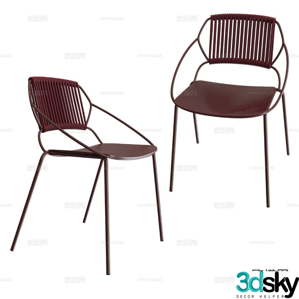 Castil outdoor chair dining chair 3d model