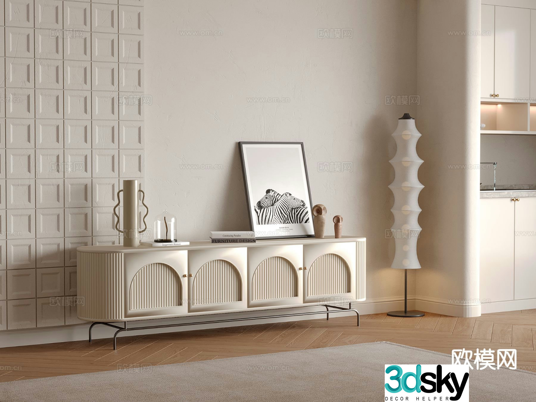 French TV cabinet 3d model
