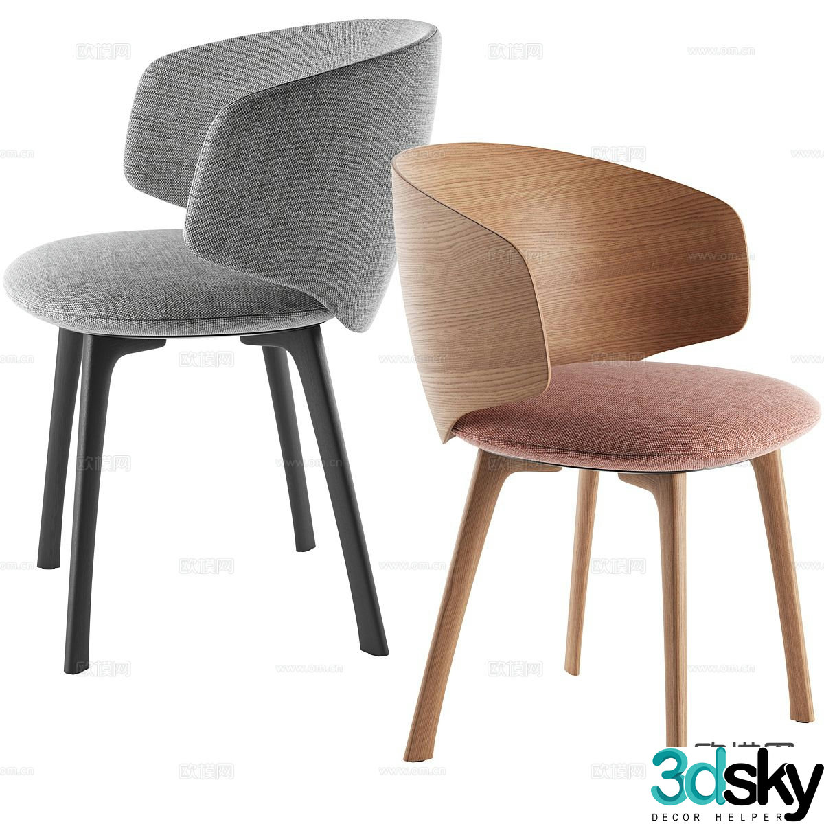 Italian chair dining chair 3d model