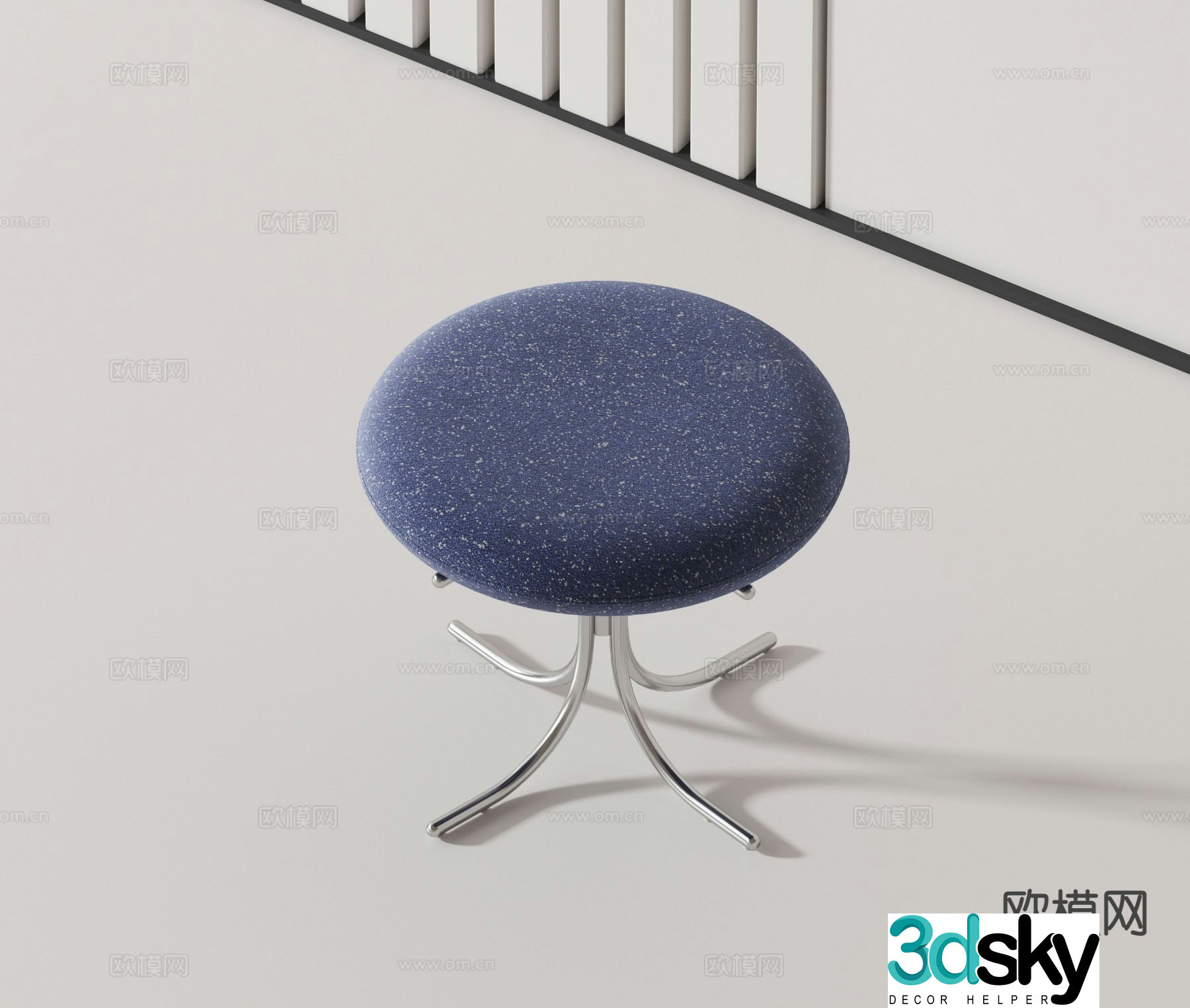 Modern low stool sitting stool round stool 3d model