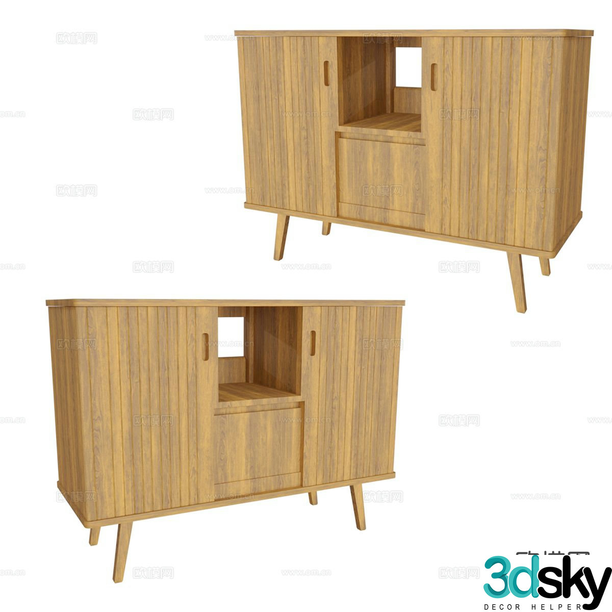 Nordic side cabinet entrance cabinet 3D model