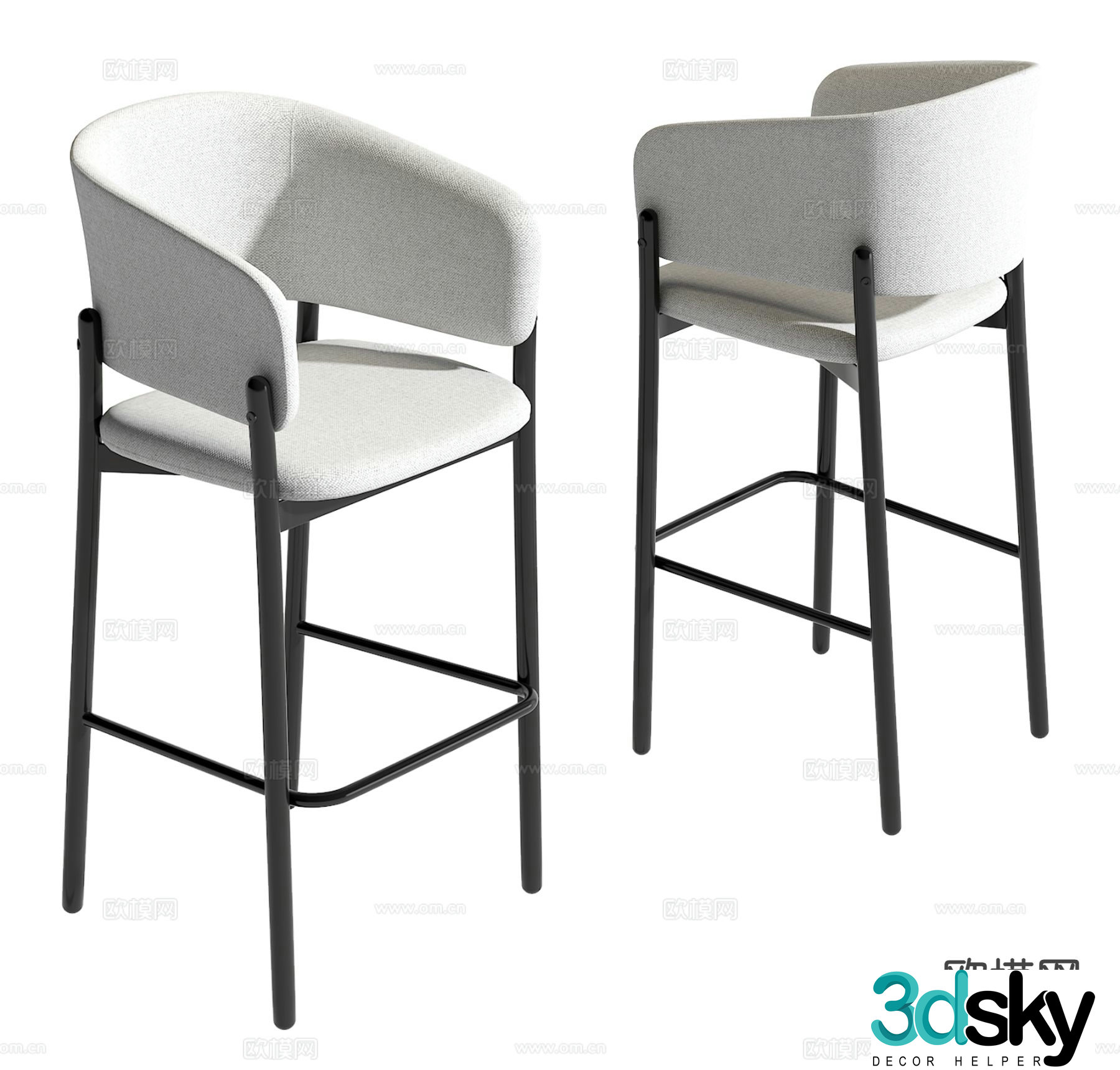 Modern bar stool bar stool 3d model