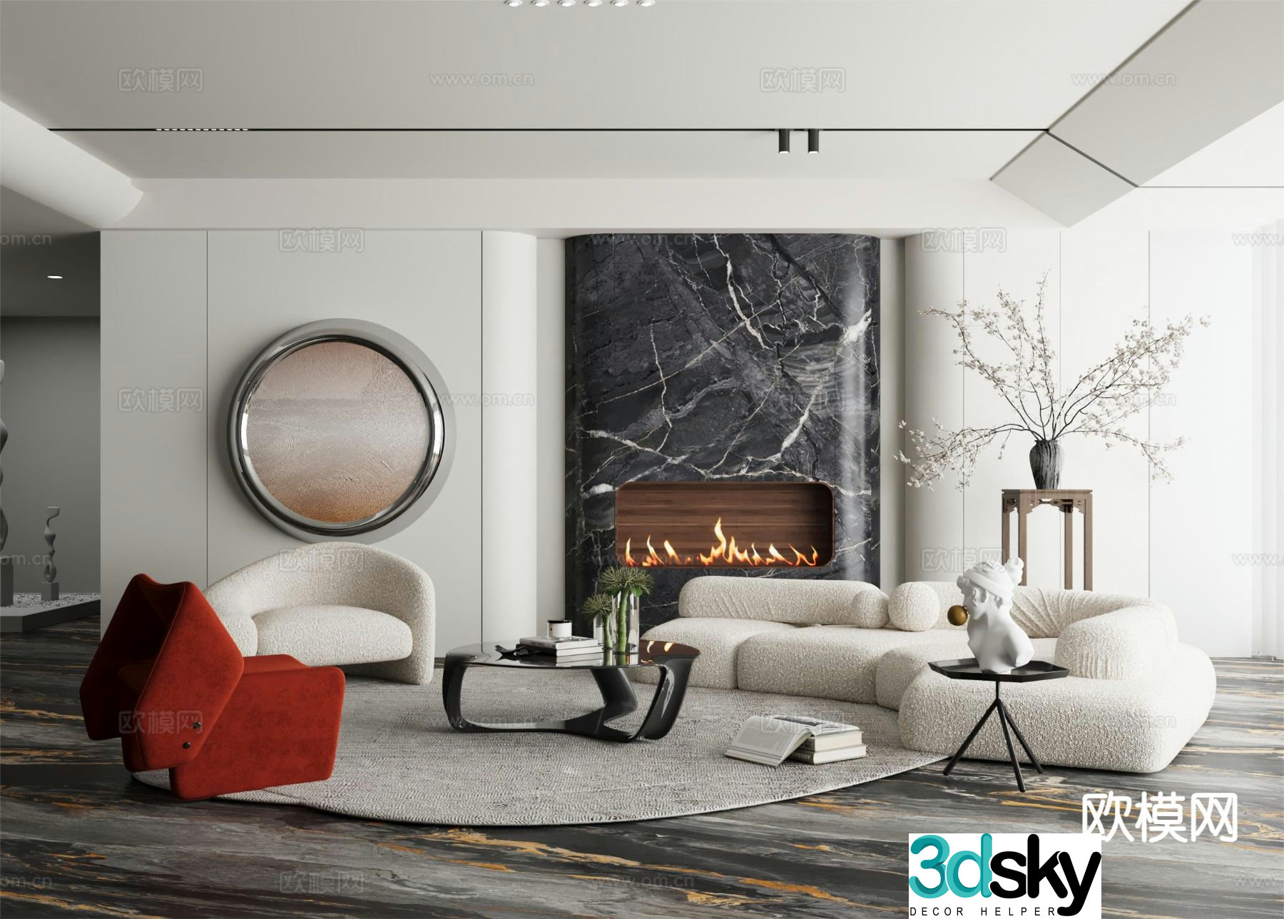 Modern living room 3d model