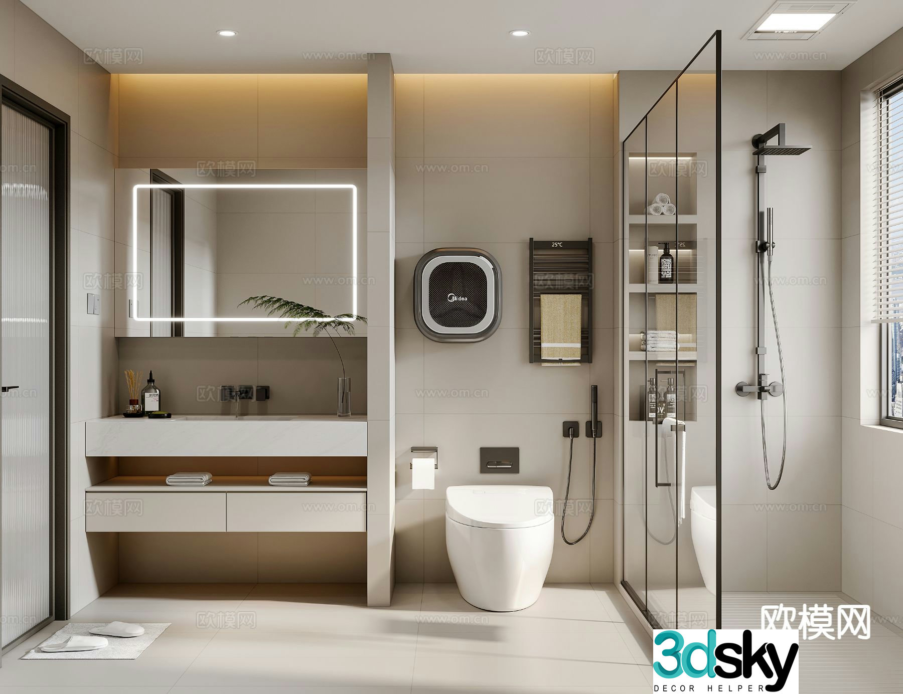 Modern bathroom bathroom 3d model
