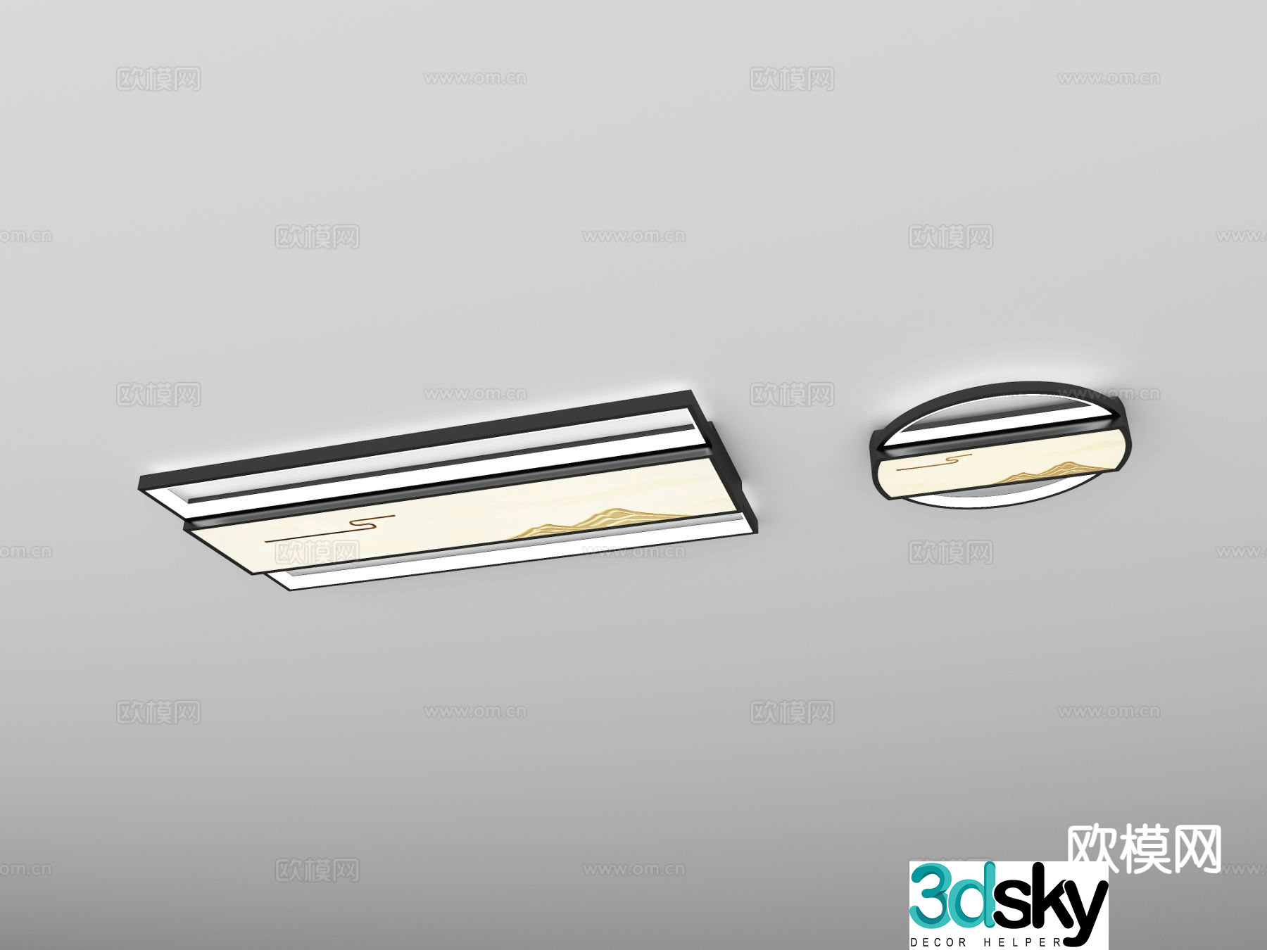 New Chinese style ceiling lamp 3d model
