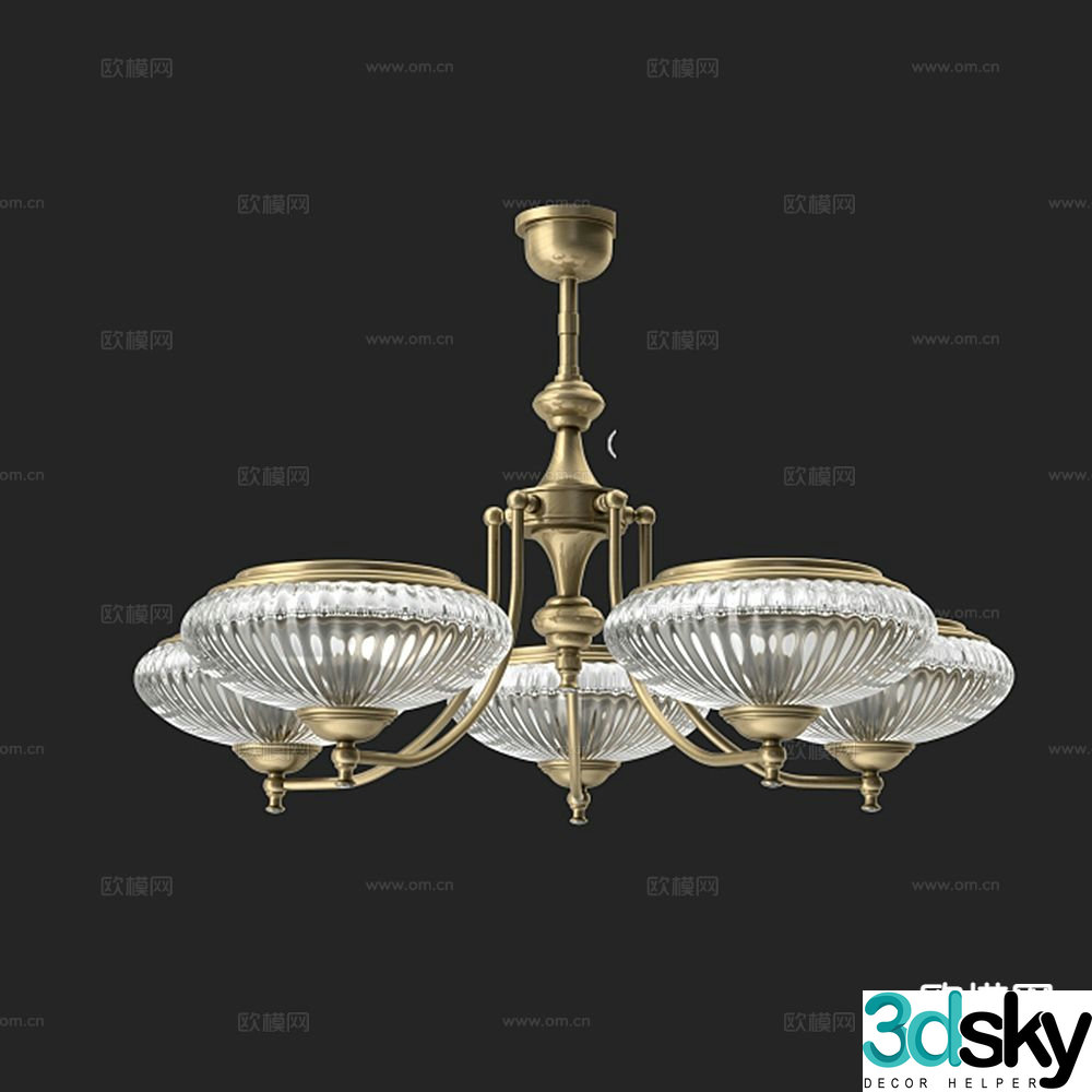 European crystal chandelier 3d model