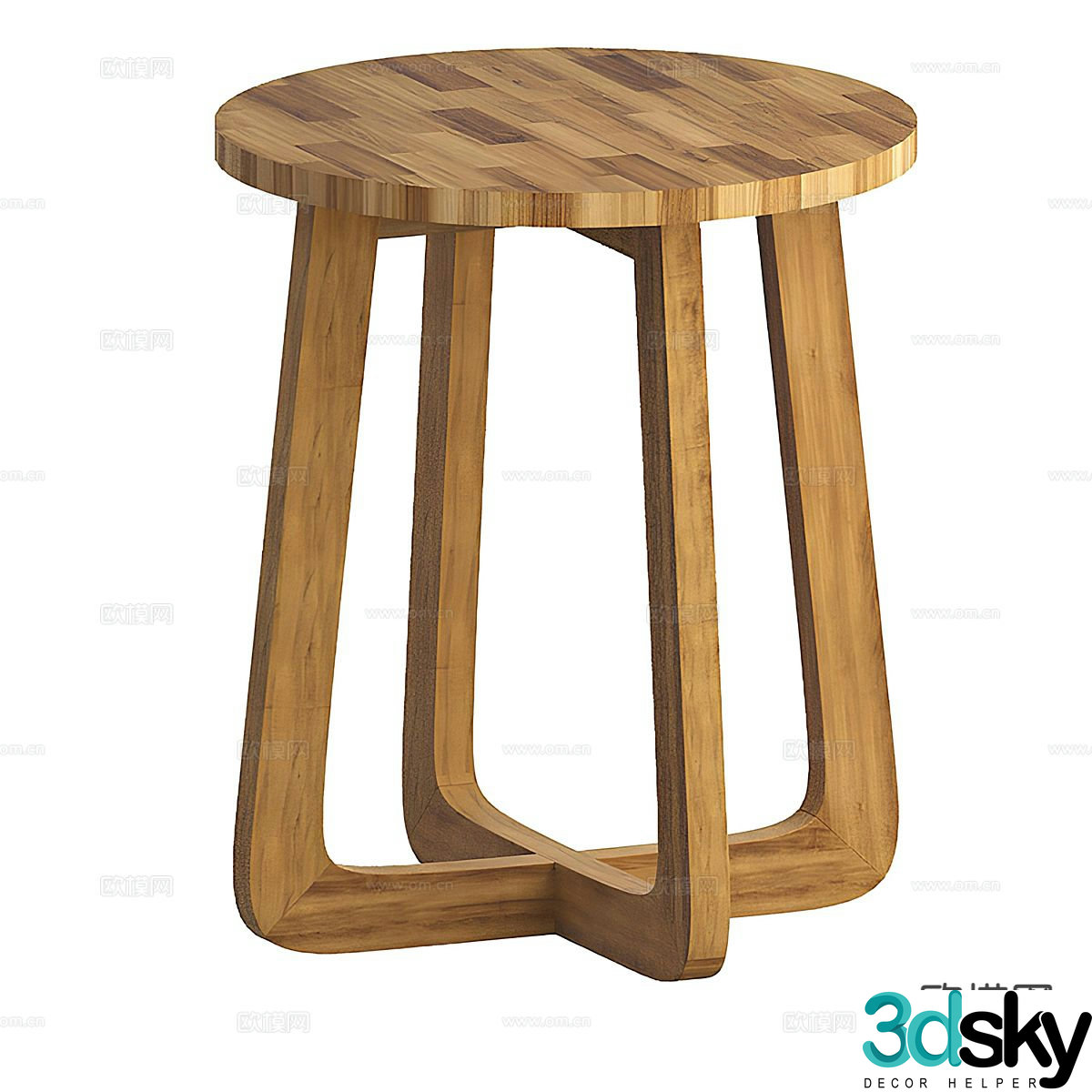 Nordic stool round stool 3d model