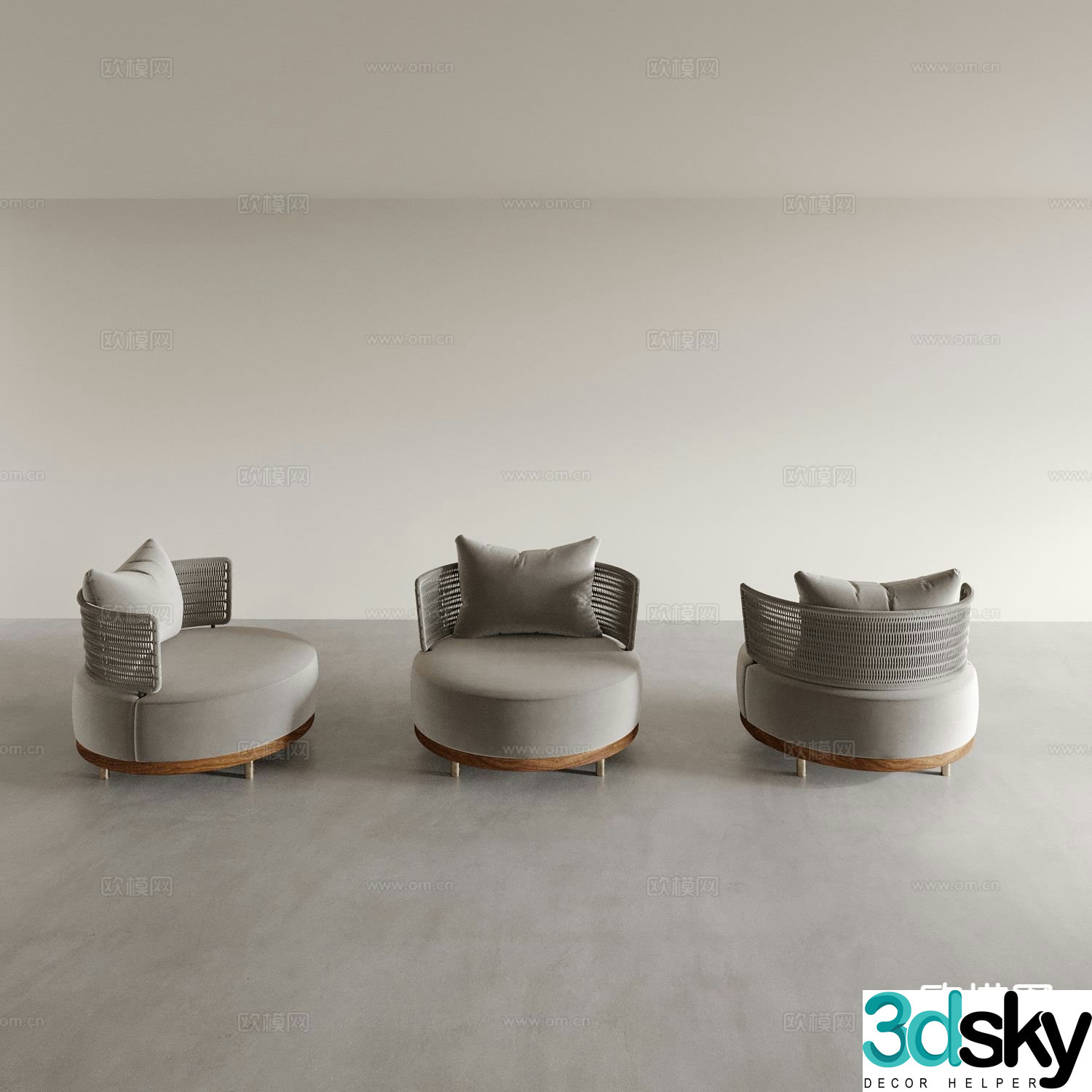 Modern single sofa leisure sofa 3d model