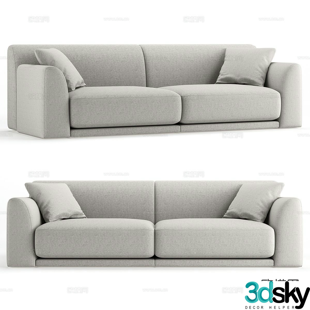 Modern minimalist sofa double sofa 3d model