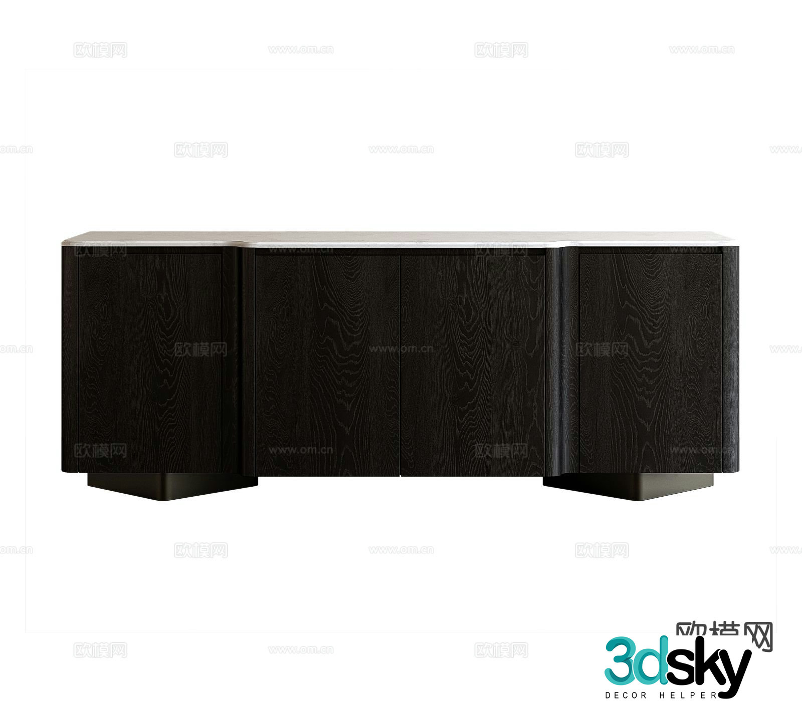 Modern side cabinet black wood cabinet entrance cabinet 3d model