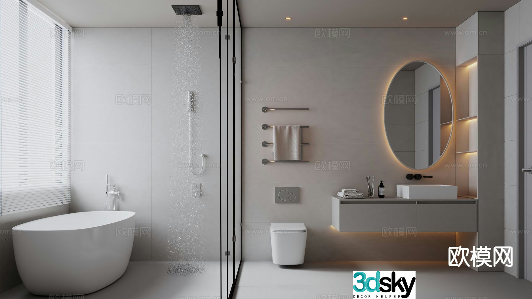 Modern bathroom bathroom toilet 3d model