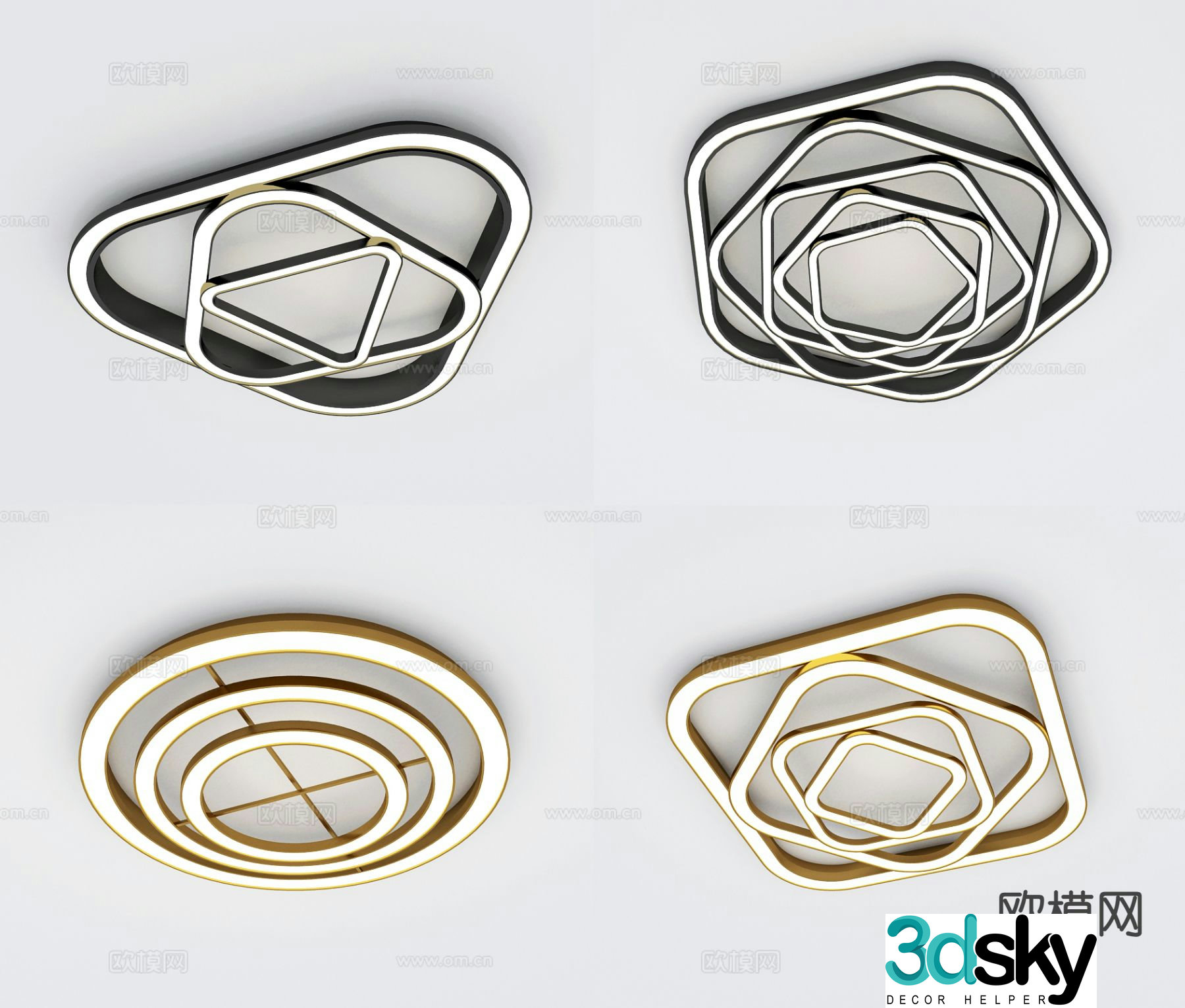 Geometric ceiling lamp metal ceiling lamp 3d model