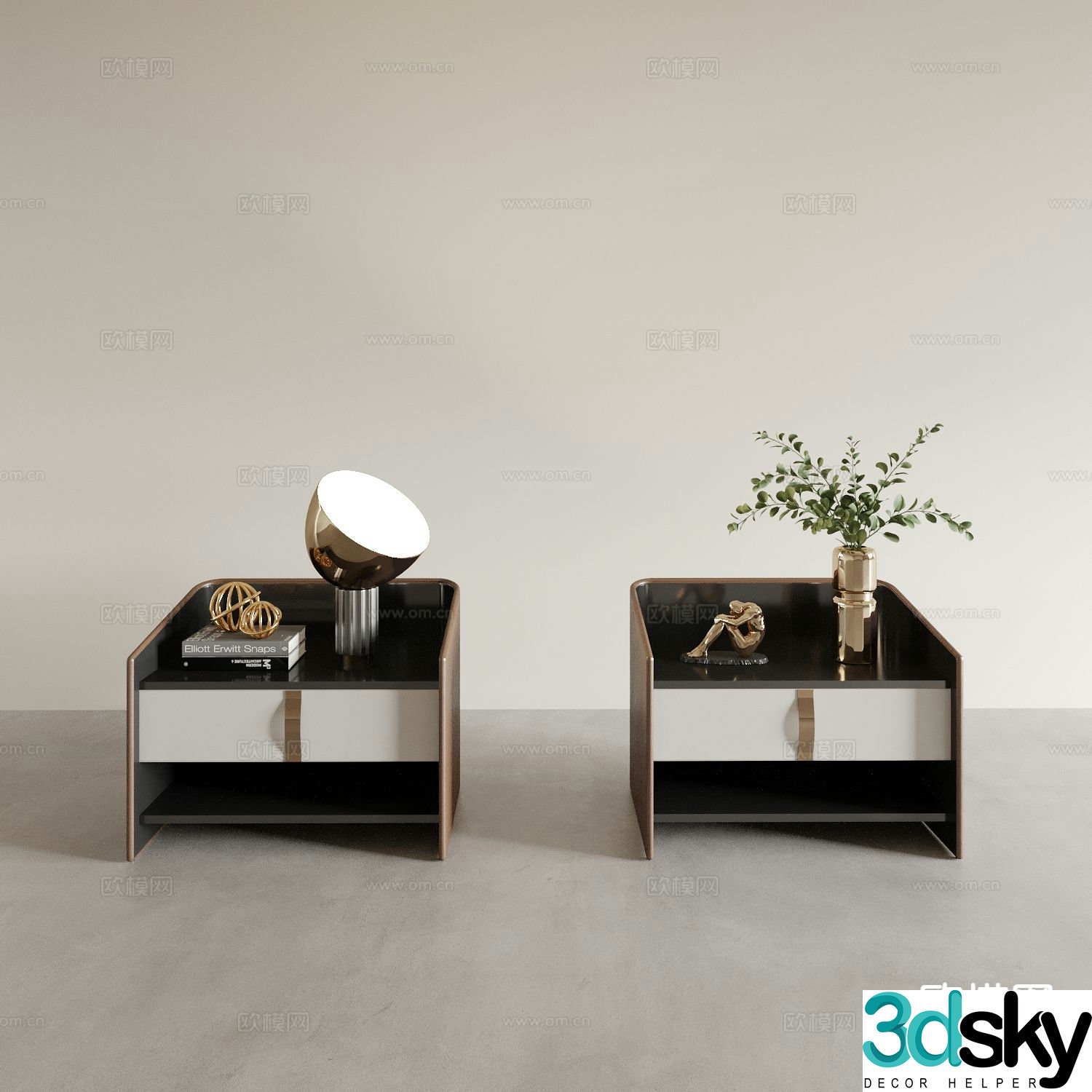 Modern bedside table 3d model