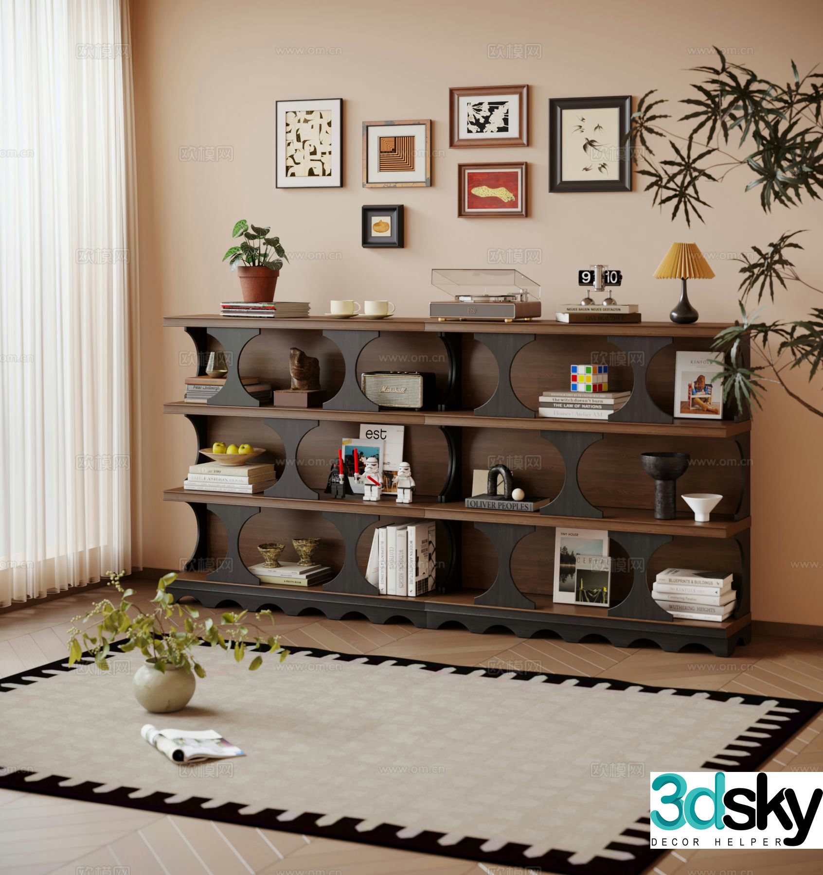 French side cabinet decorative cabinet entrance cabinet 3D model