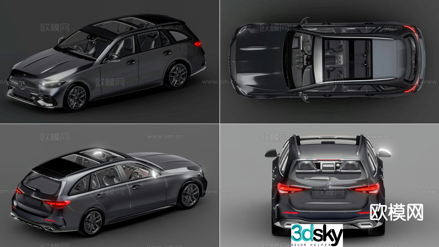 mercedes benz c class station wagon mercedes Benz station wagon mercedes car 3d model
