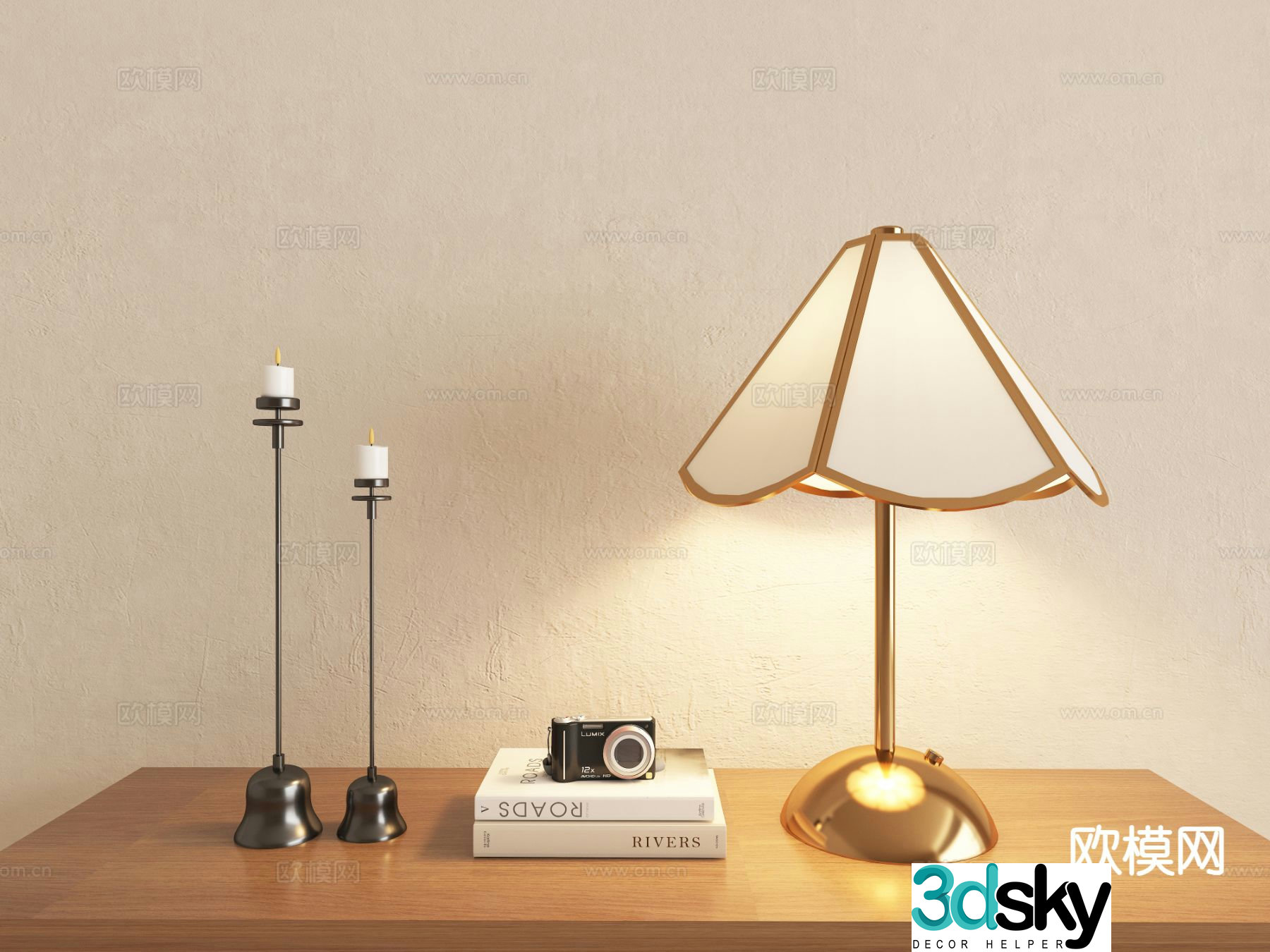 Light luxury table lamp candlestick lamp 3d model