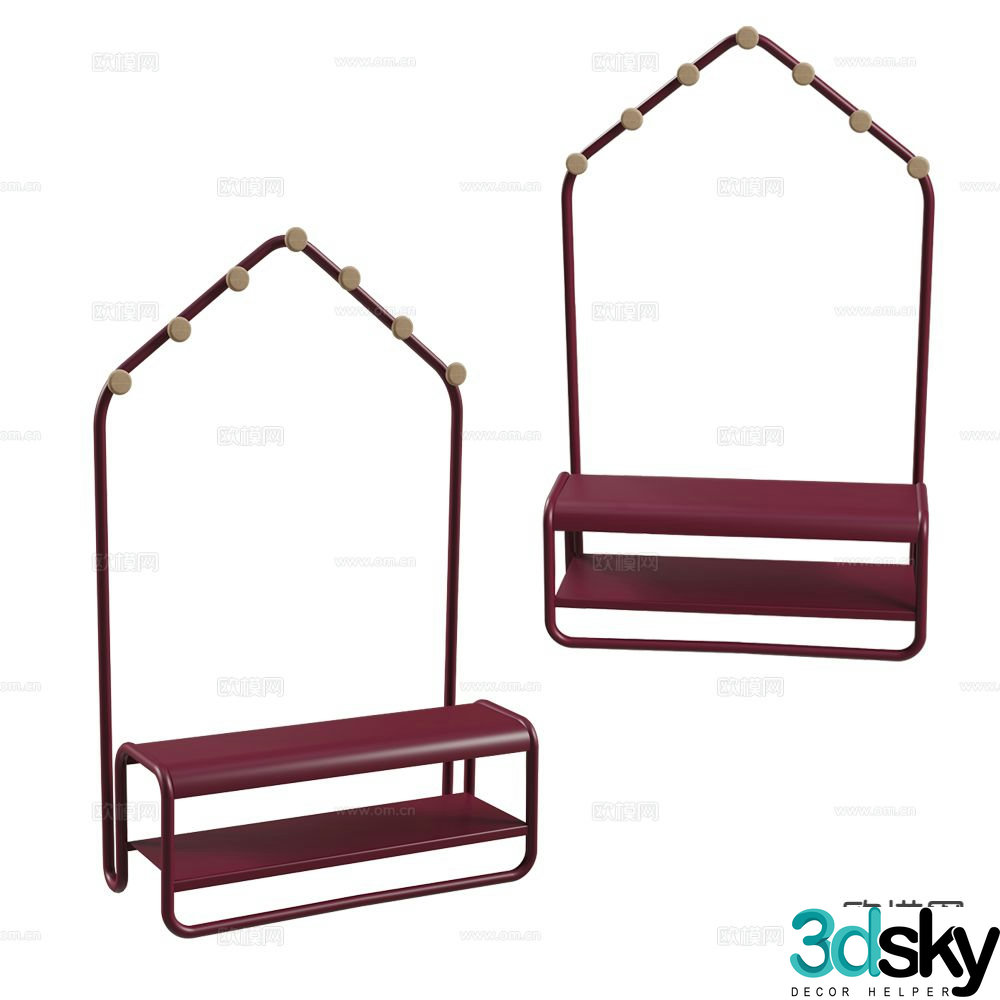 Fermob bench shoe changing stool 3d model