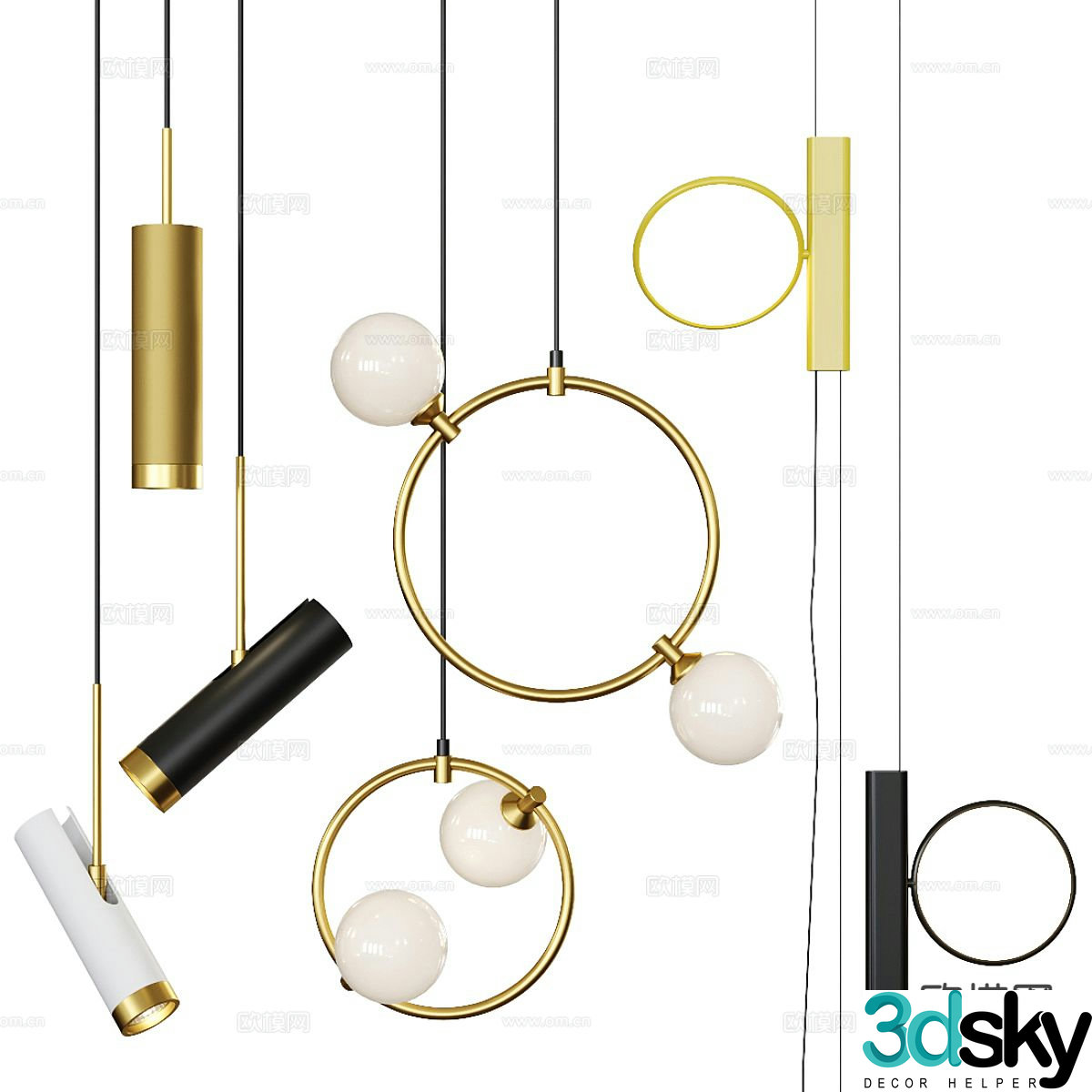 Light luxury creative chandelier 3D model