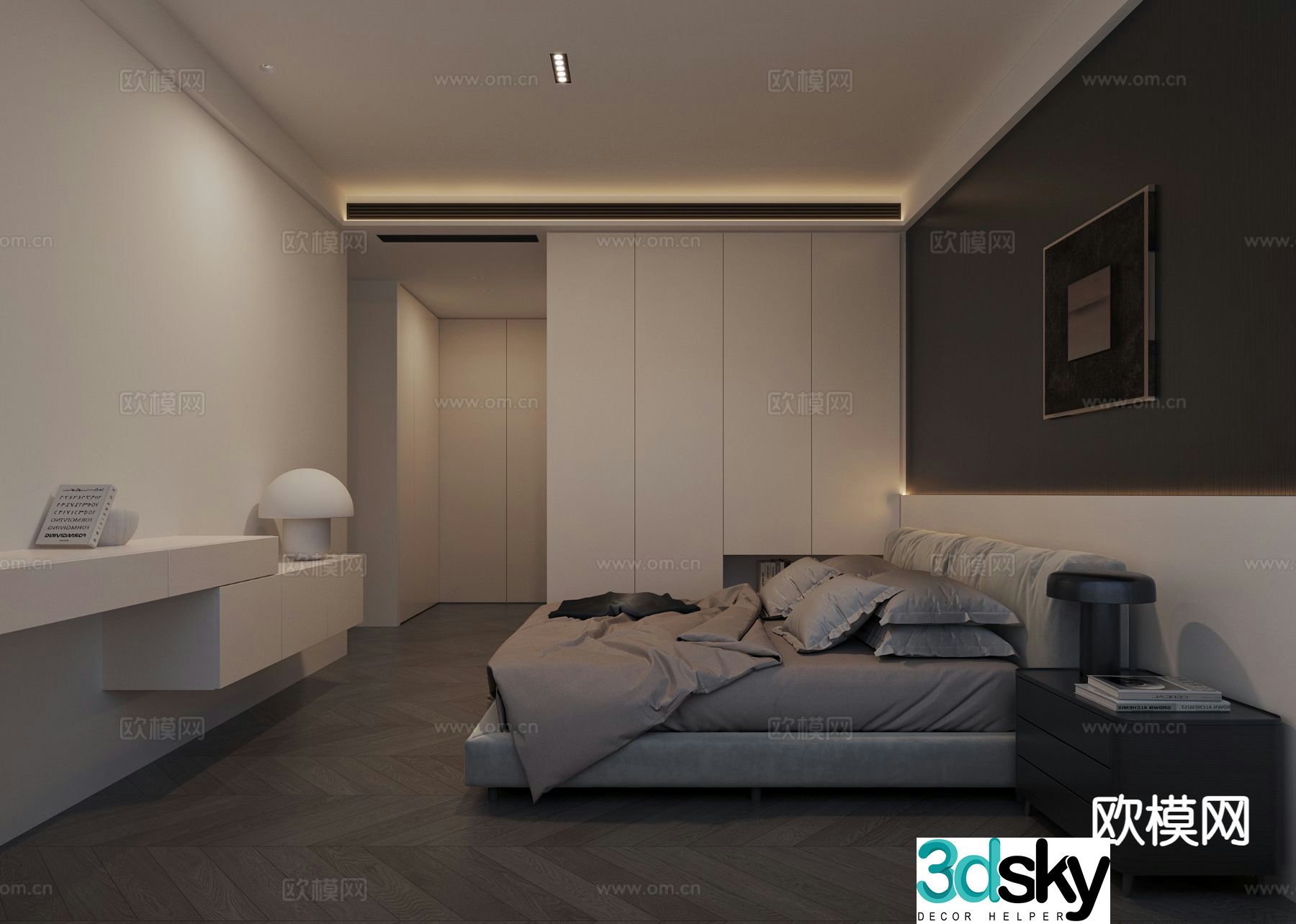 Modern bedroom master bedroom 3d model
