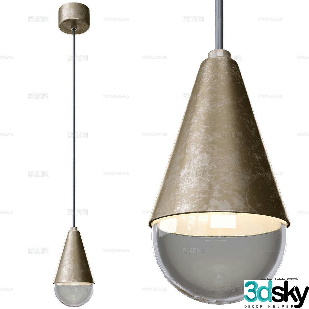 Il Fanale glass chandelier 3d model