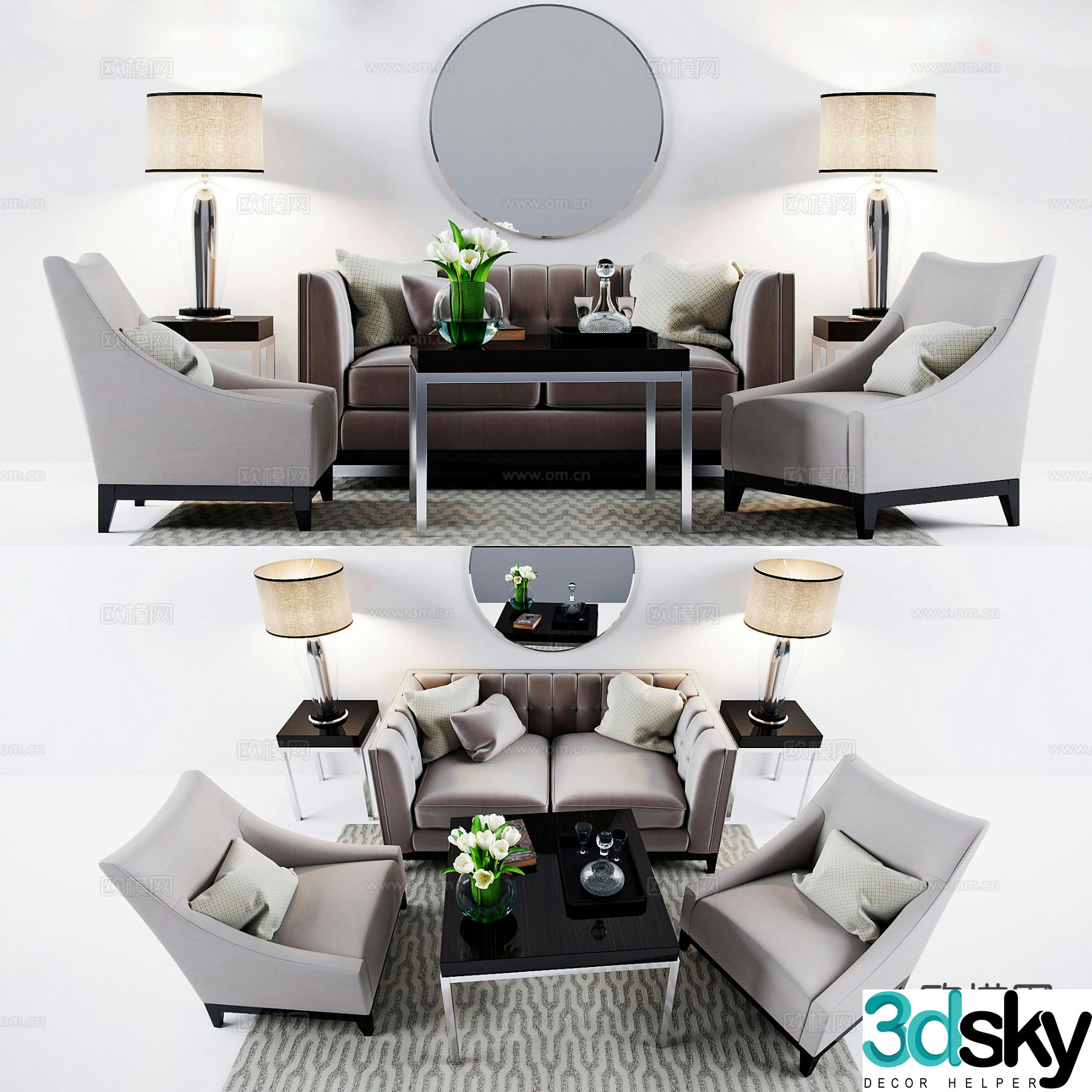 Modern sectional sofa 3d model