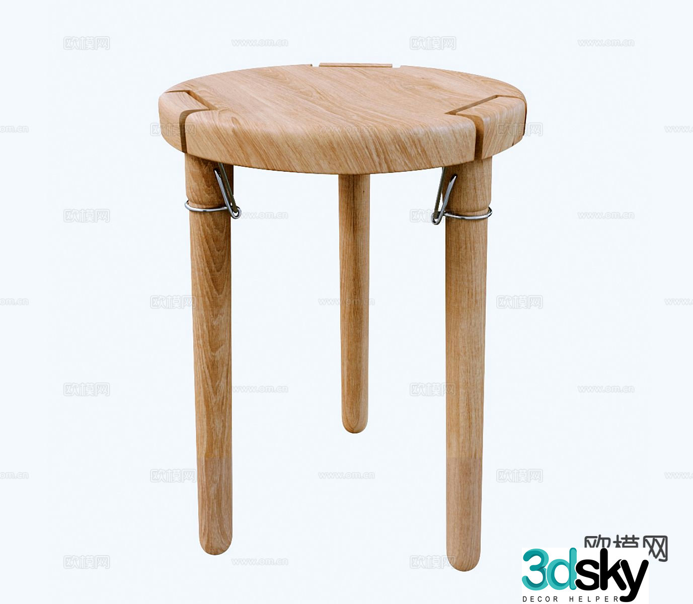 Log style round table side table corner table 3D model