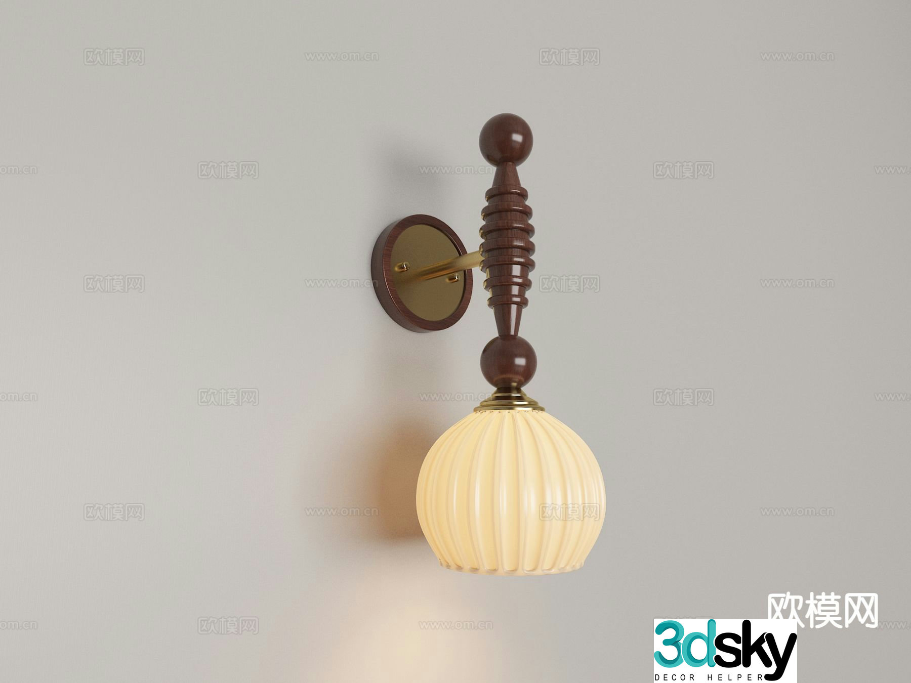 Medieval style wall lamp 3d model