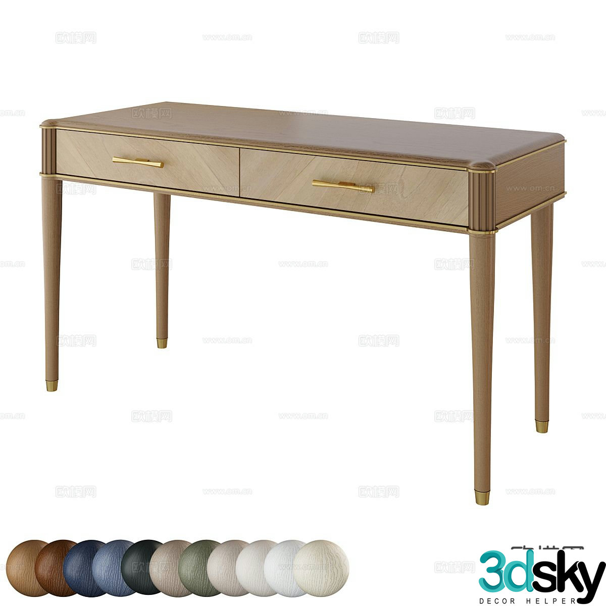 Nordic simple desk writing desk 3d model