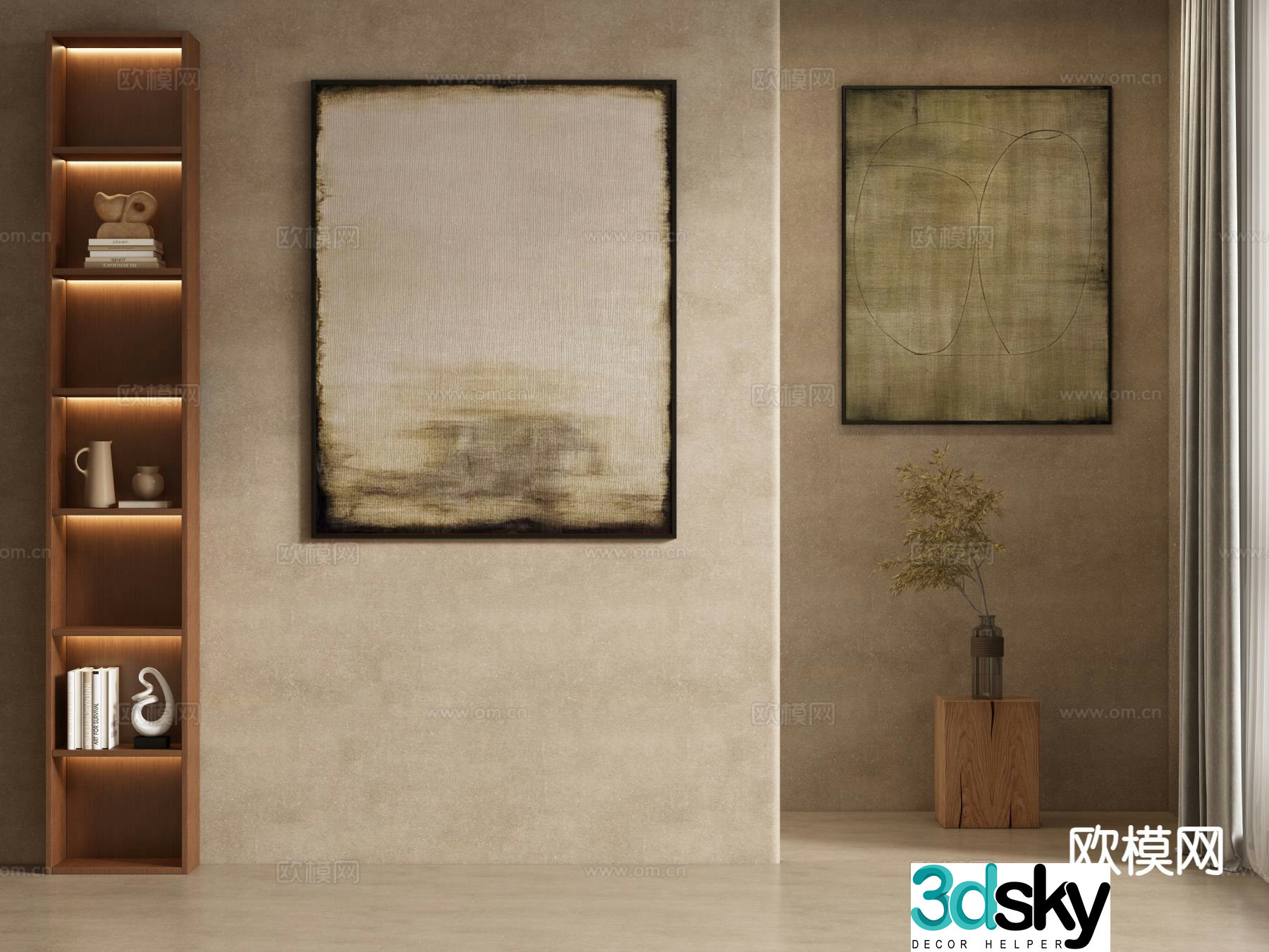 Medieval style art painting texture painting decorative painting 3d model