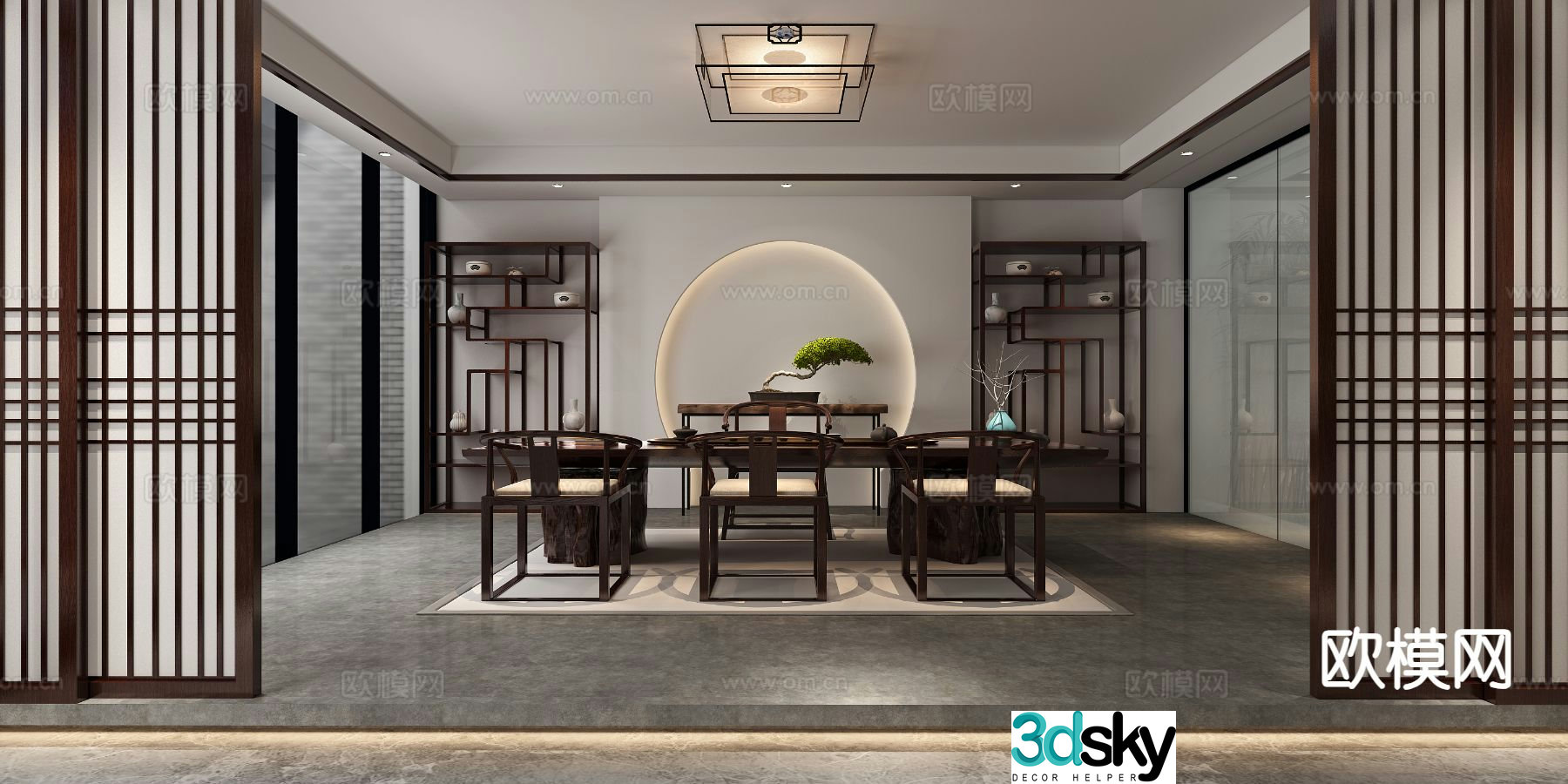 New Chinese tea room 3d model