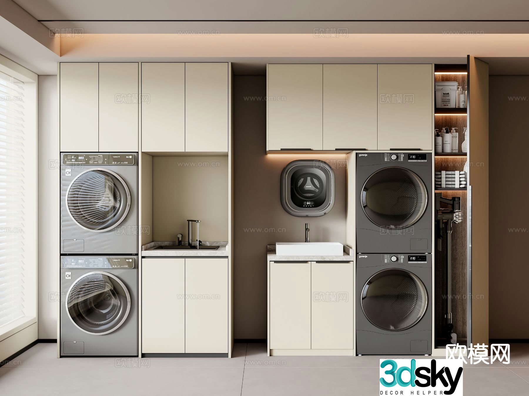 Modern washing machine cabinet 3d model