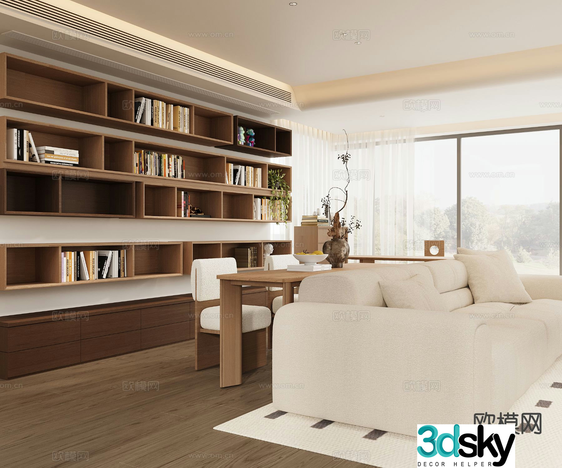 Medieval style living room reading area 3D model
