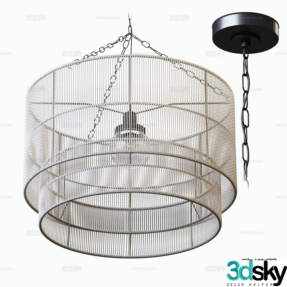 Modern rope chandelier outdoor chandelier 3d model