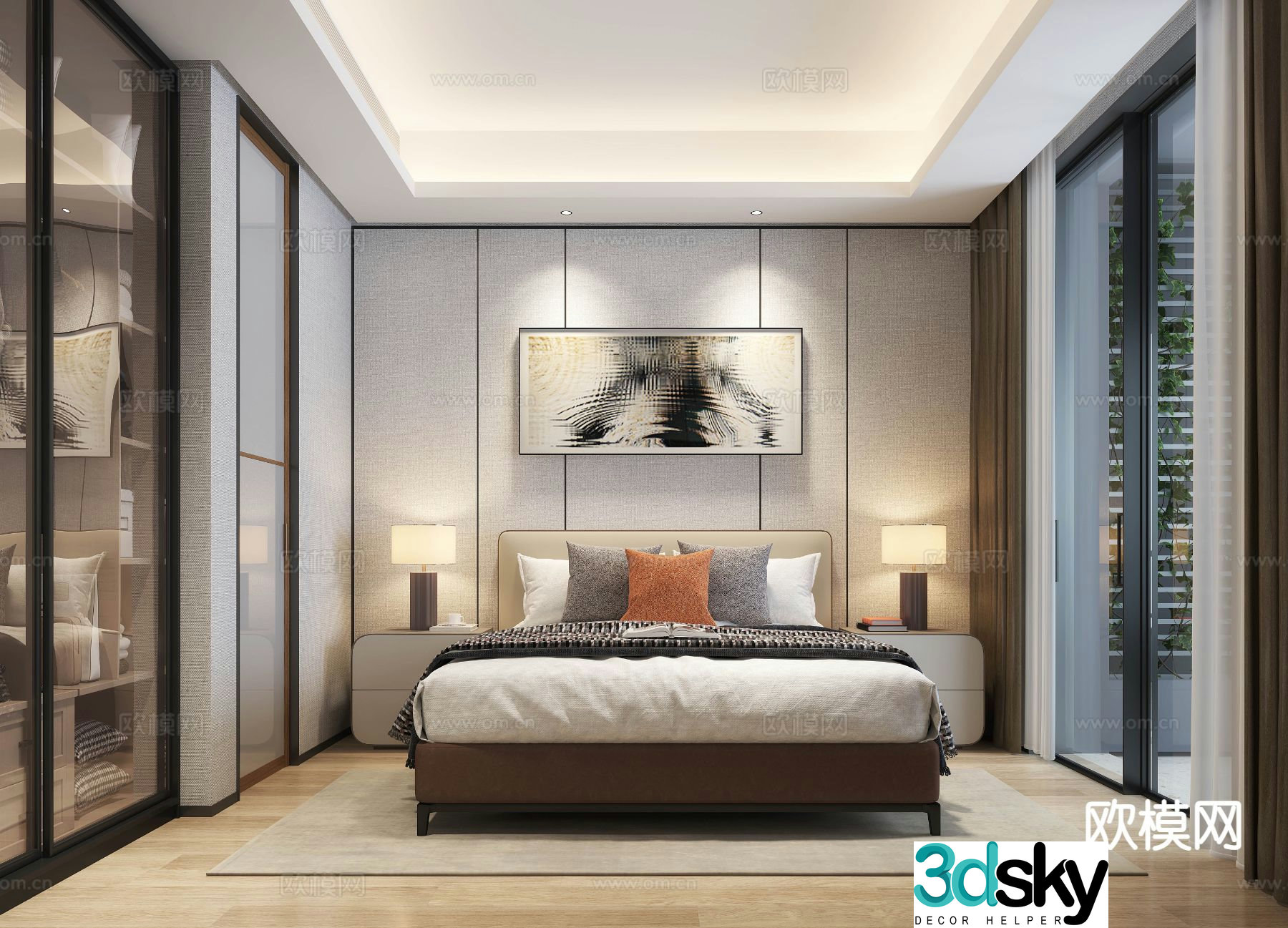 Modern bedroom master bedroom 3d model
