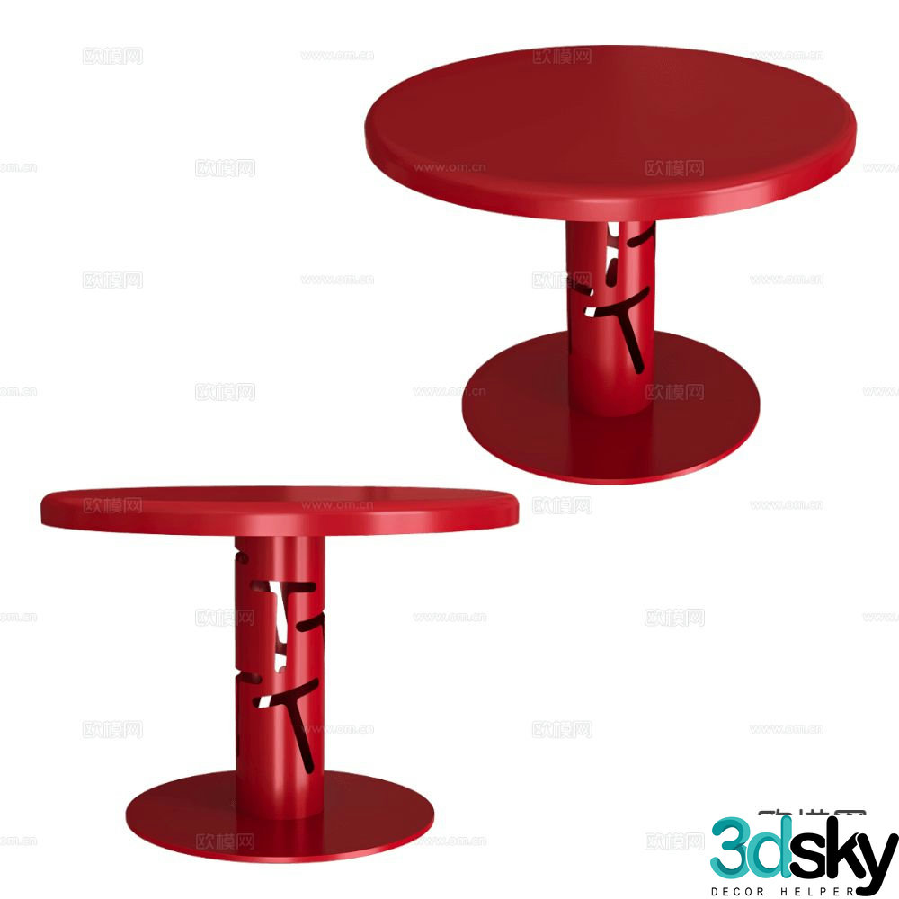Castil round table side table angle table 3d model