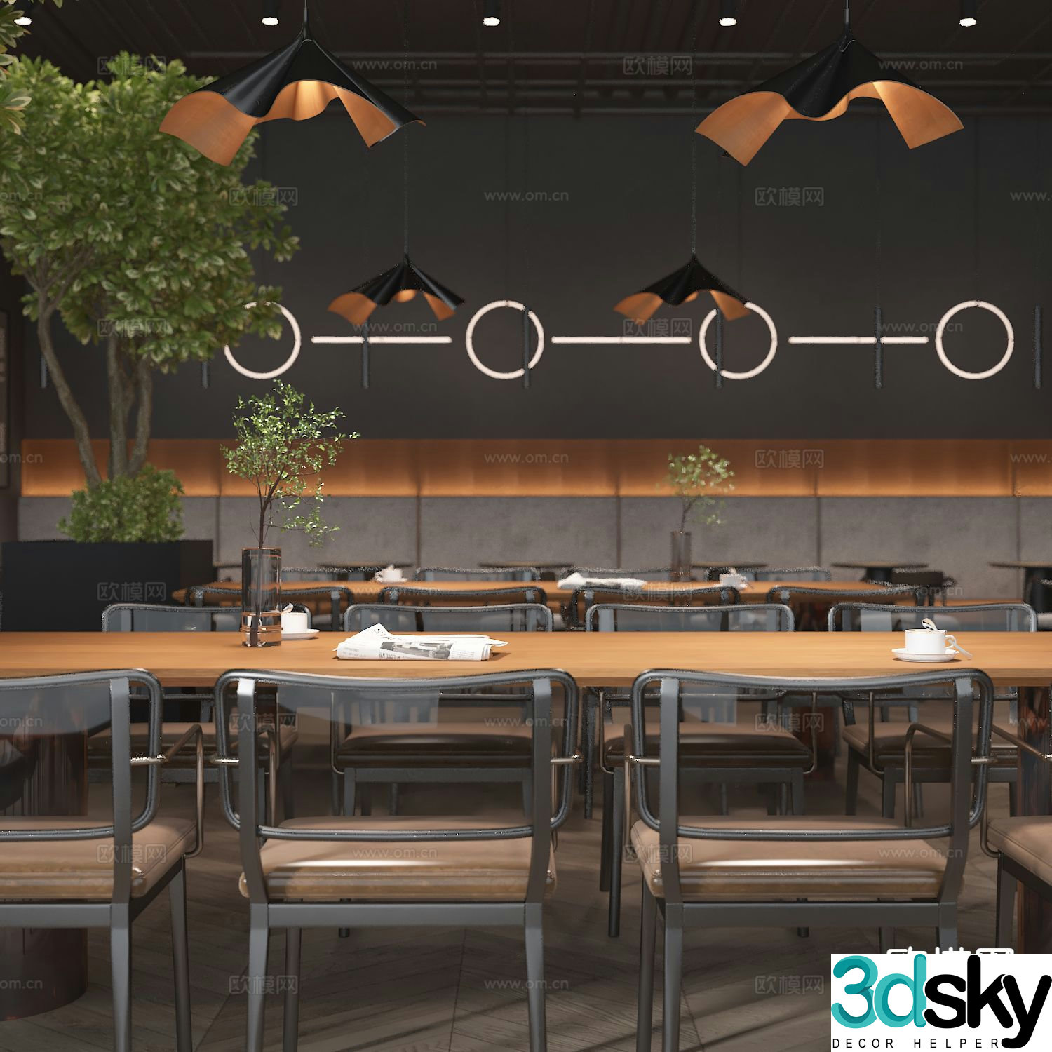 Italian restaurant tables and chairs coffee tables and chairs 3d model